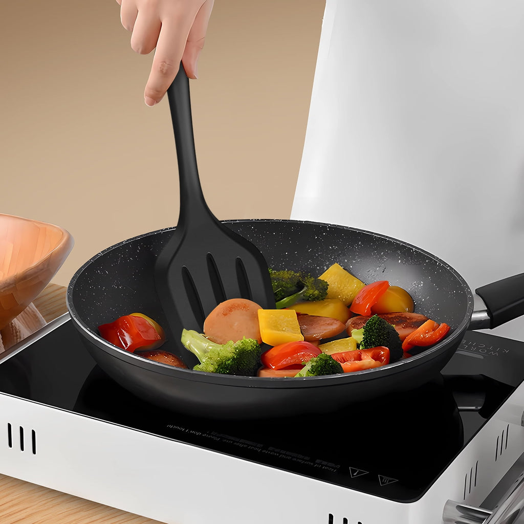 Black Silicone Cooking Utensils Set - Heat Resistant Kitchen Utensils,Turner Tongs,Spatula,Spoon,Brush,Whisk,Kitchen ... - Image 2