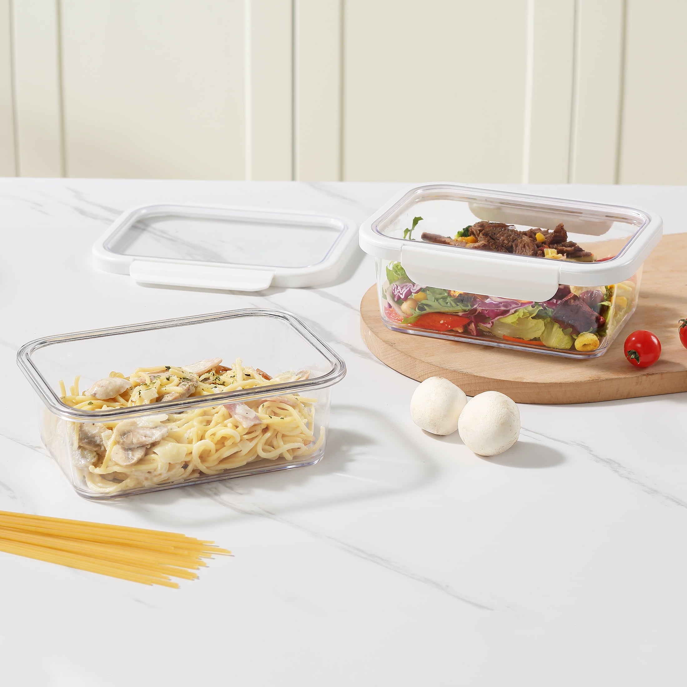 4Cup Rectangle Tritan Food Storage Container with Tritan Lid. Set of 2, 4 Pieces, Made for Family Meals and Easy Serving - Image 4