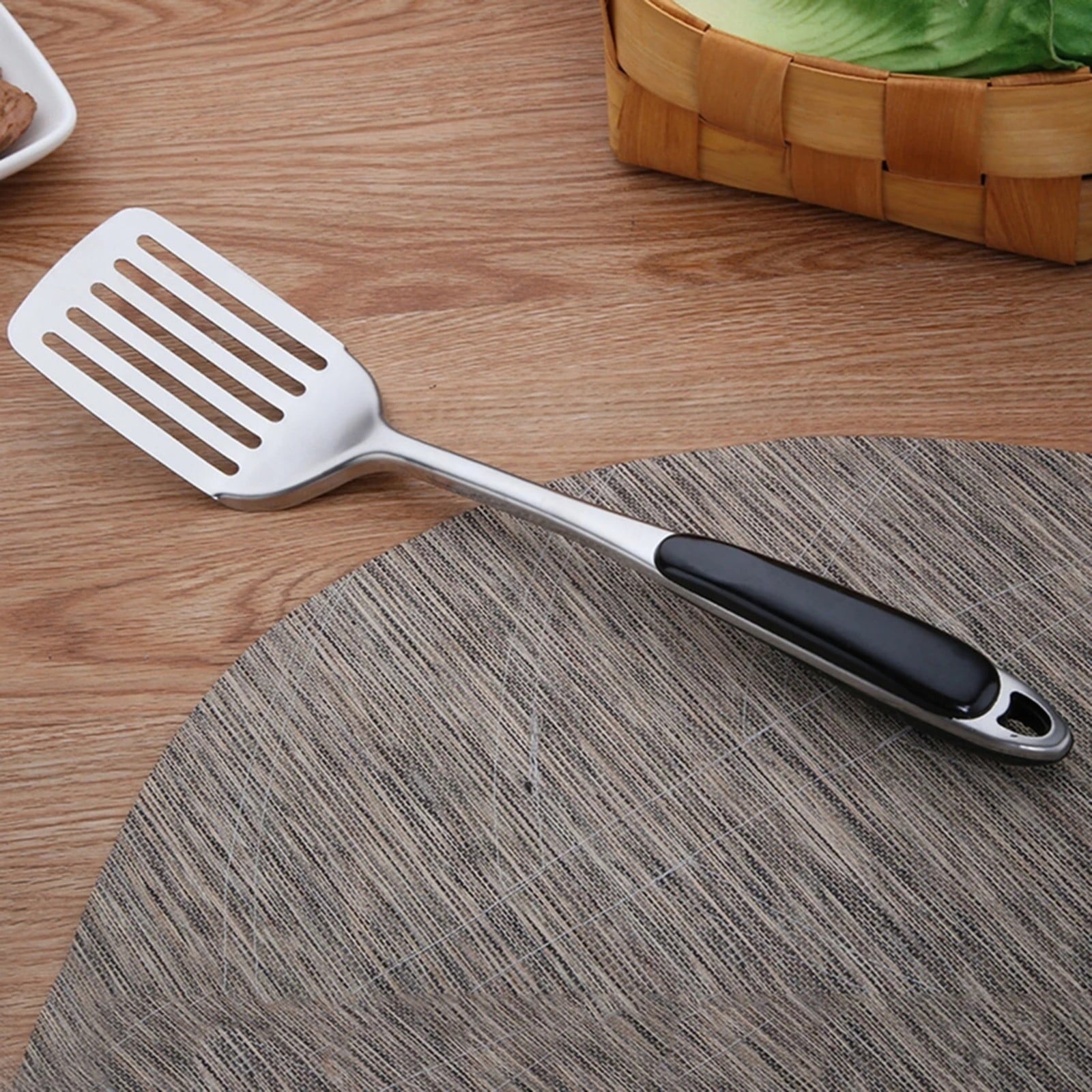 Stainless Cooking Utensil Non Stick Cooking Utensils for Home Or Picnic Wooden Handle Heat,Nonstick Cooking Utensils ... - Image 4