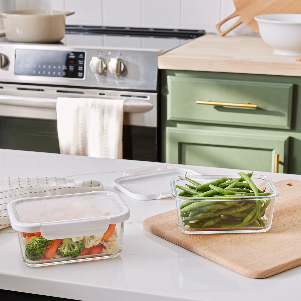 Better Homes & Gardens 4Cup Rectangle Glass Food Storage Container with Tritan Lid. Set of 2, 4 Pieces, Designed to Help with Pantry Storage - Image 3