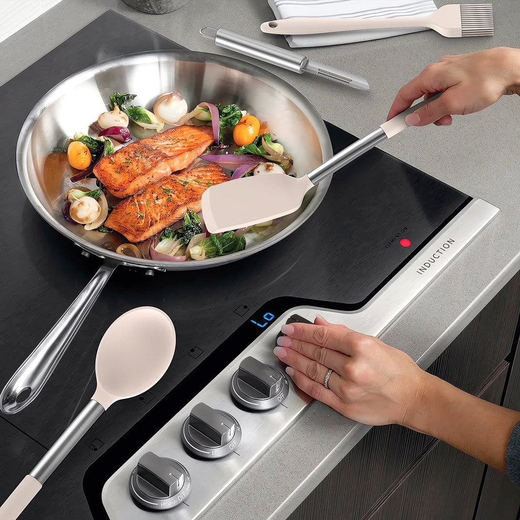 Silicone Cooking Utensils Set - Heat Resistant Silicone Kitchen Utensils for Cooking, Kitchen Utensil Spatula Set,BPA... - Image 2
