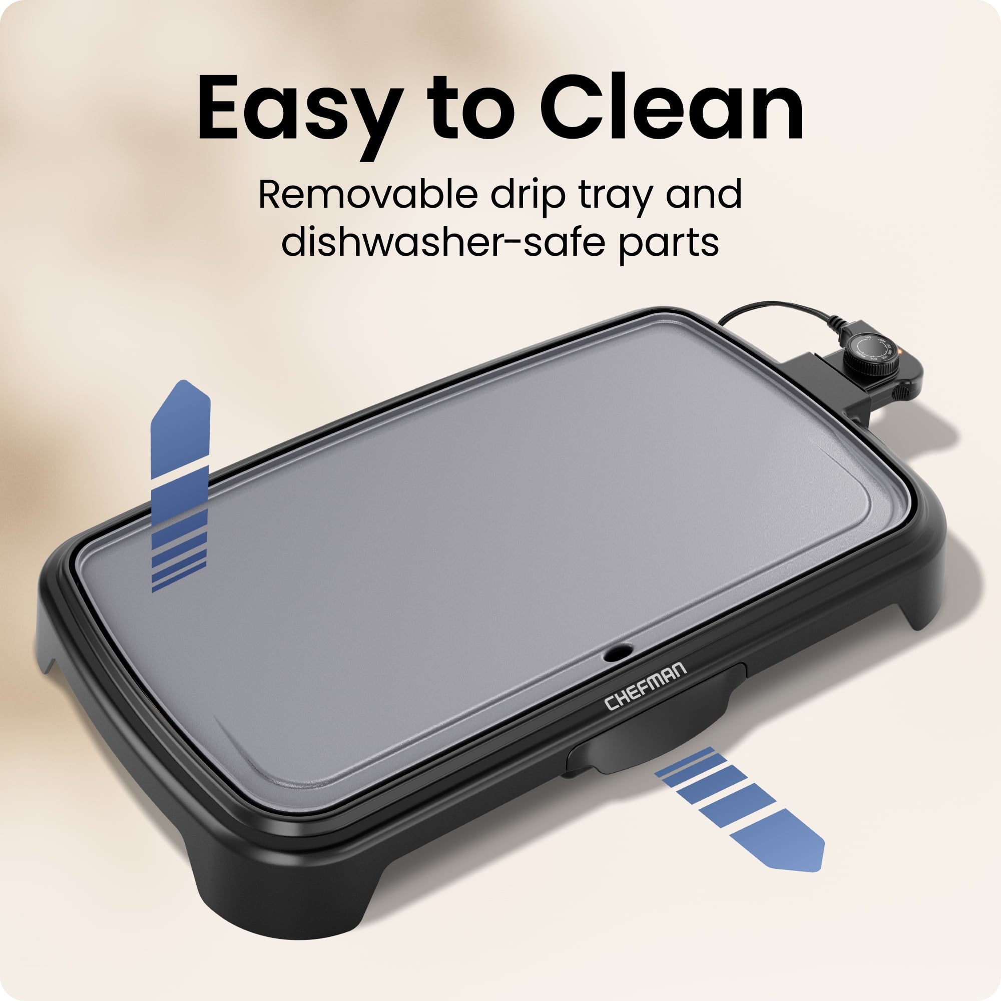 10" x 20" Nonstick Extra-Large Griddle, Grey - Image 5