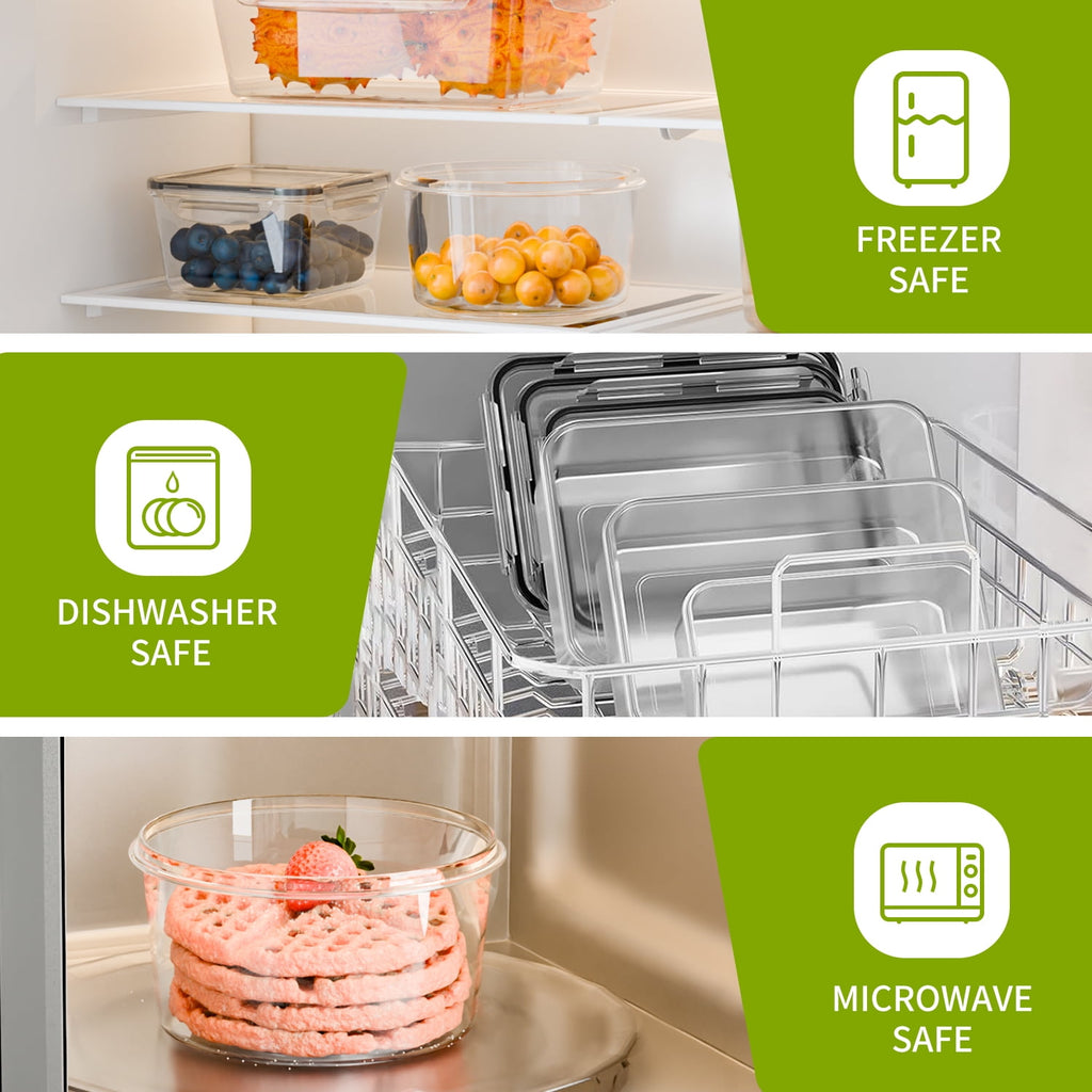 Containers with Airtight Lids: 44 PCS Large Kitchen Containers for Pantry Organizers and , BPA-Free Meal Prep Contain... - Image 5