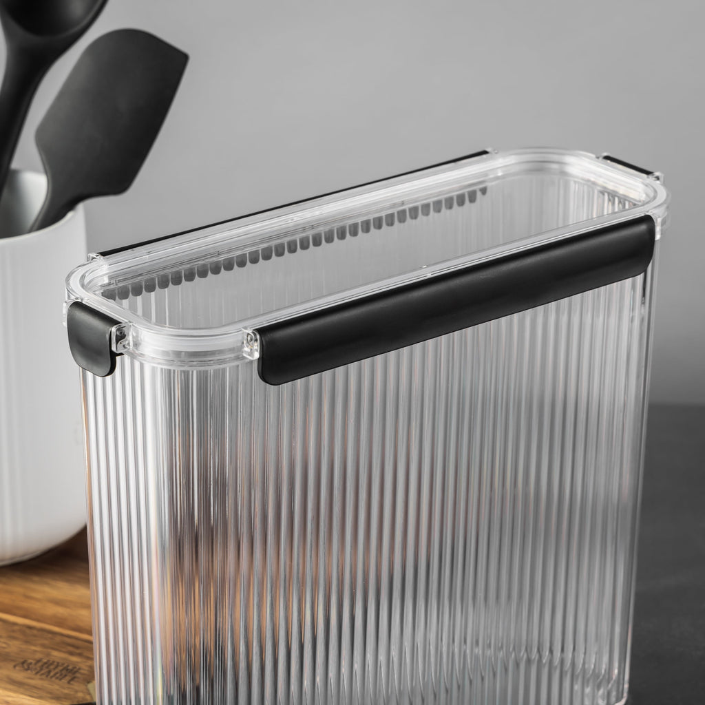 Thyme & Table 20.5 Cup Clear Ribbed Pantry Storage Container - Image 4