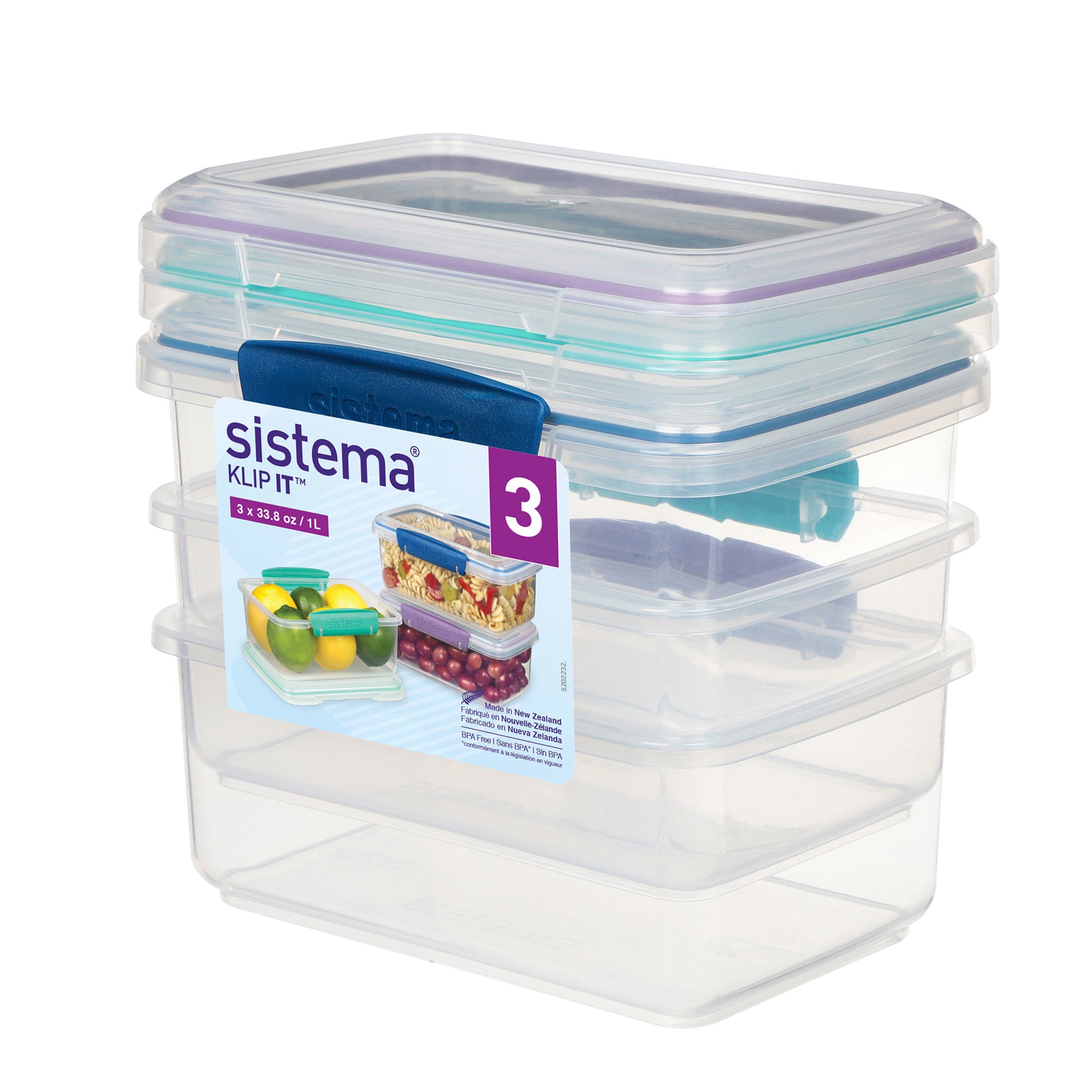 Sistema KLIP IT 4.1 Cup Plastic Food Storage Containers, Set of 3 - Image 4