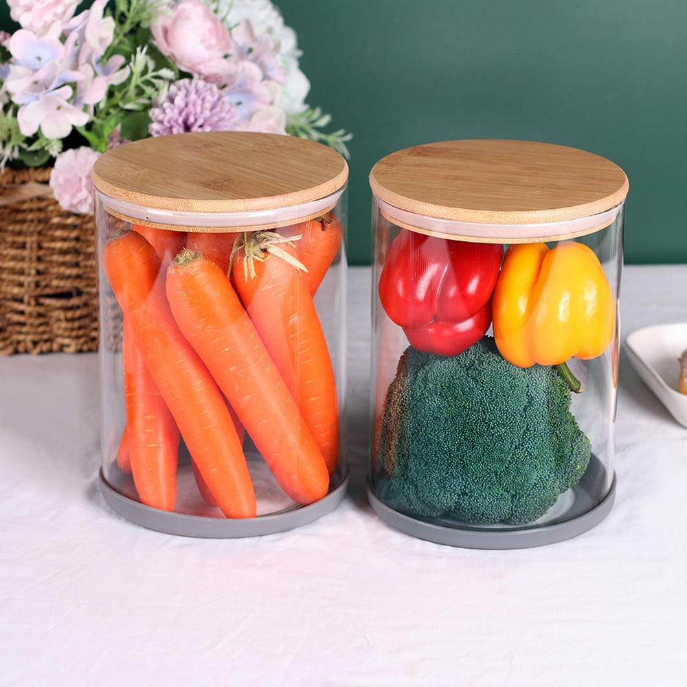 Set of 2 Large Glass Food Storage jar, 100 FL OZ (3000ml) Glass Flour Canister with Airtight Bamboo Lids for Kitchen ... - Image 6