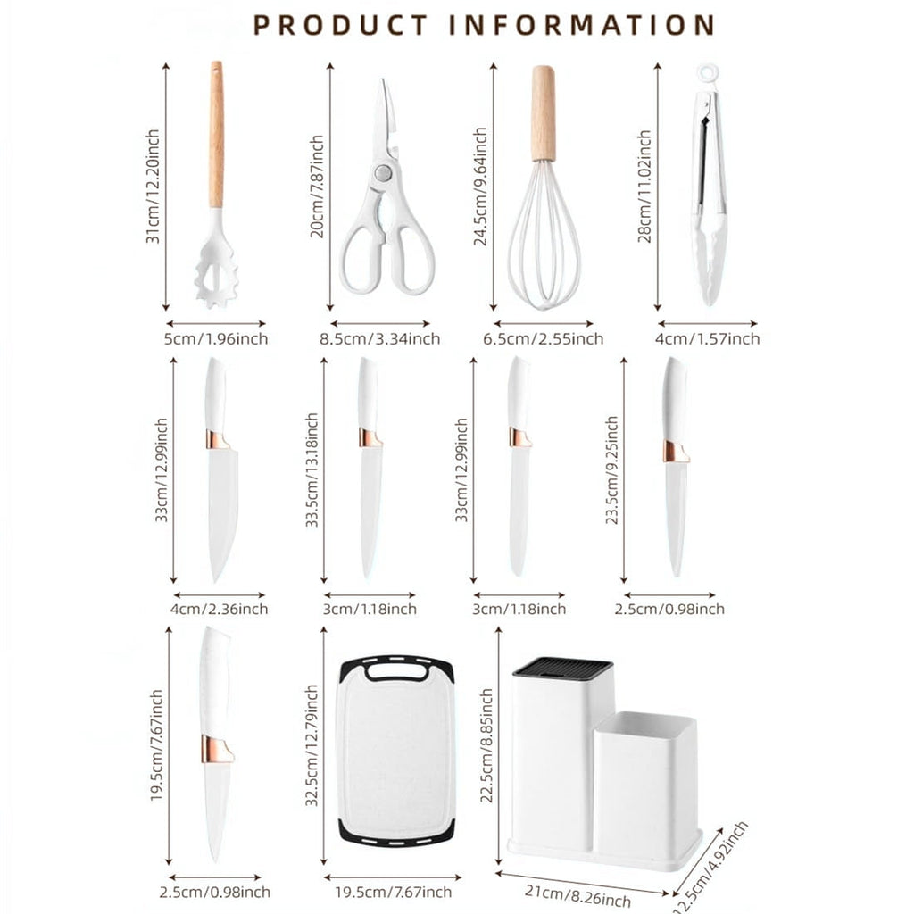 Kitchen Utensils Set for Cooking, 11 Cooking Utensils, 6 Knife set Beige,3 Utensil Sets,utensilios de cocina - Image 2