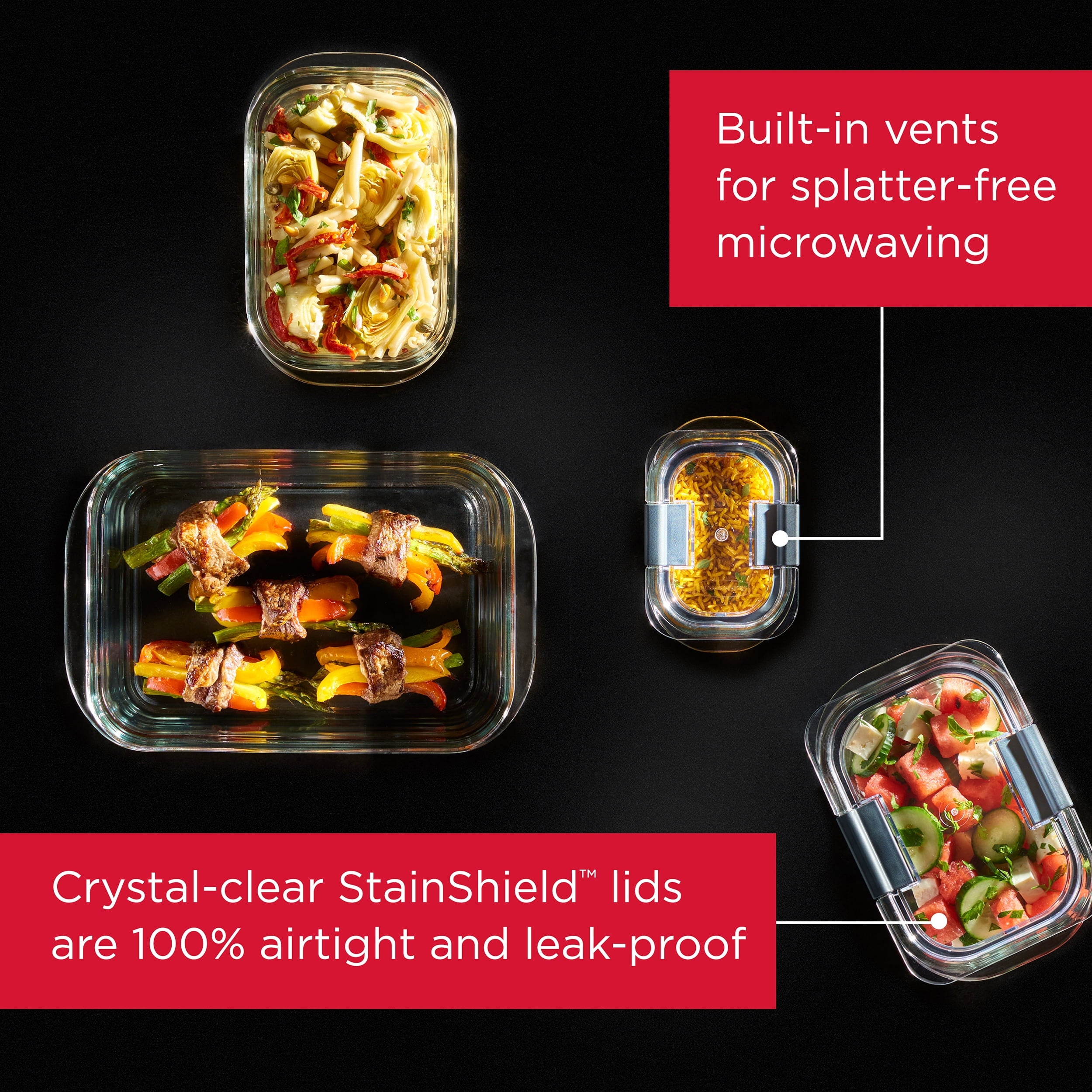 3.2 Cup Glass Food Storage Containers, Set of 2, Best Used for Leftover Storage and Reheating - Image 3