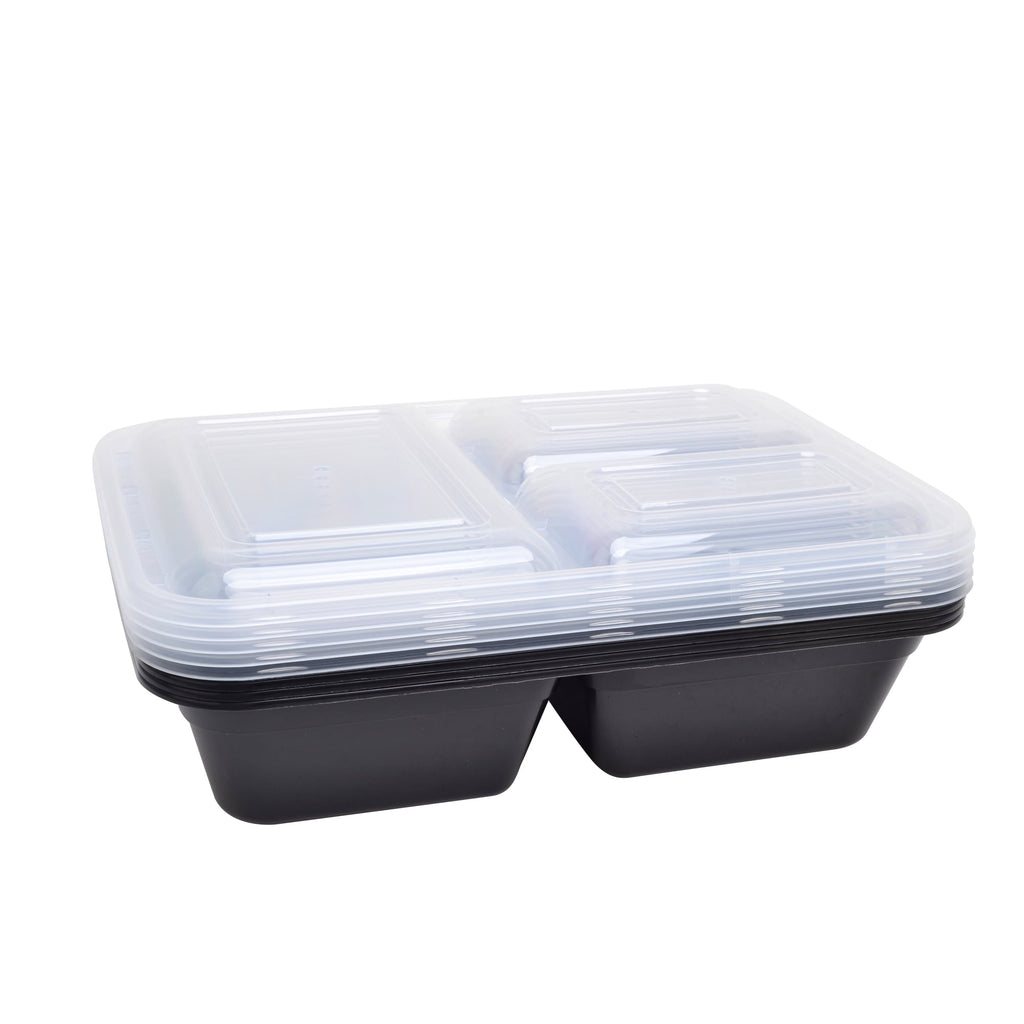 5-Pack Prep Containers with 3 Compartments and Lids, BPA-Free, Leak-Resistant, Microwave Safe, Made for Family s and ... - Image 2