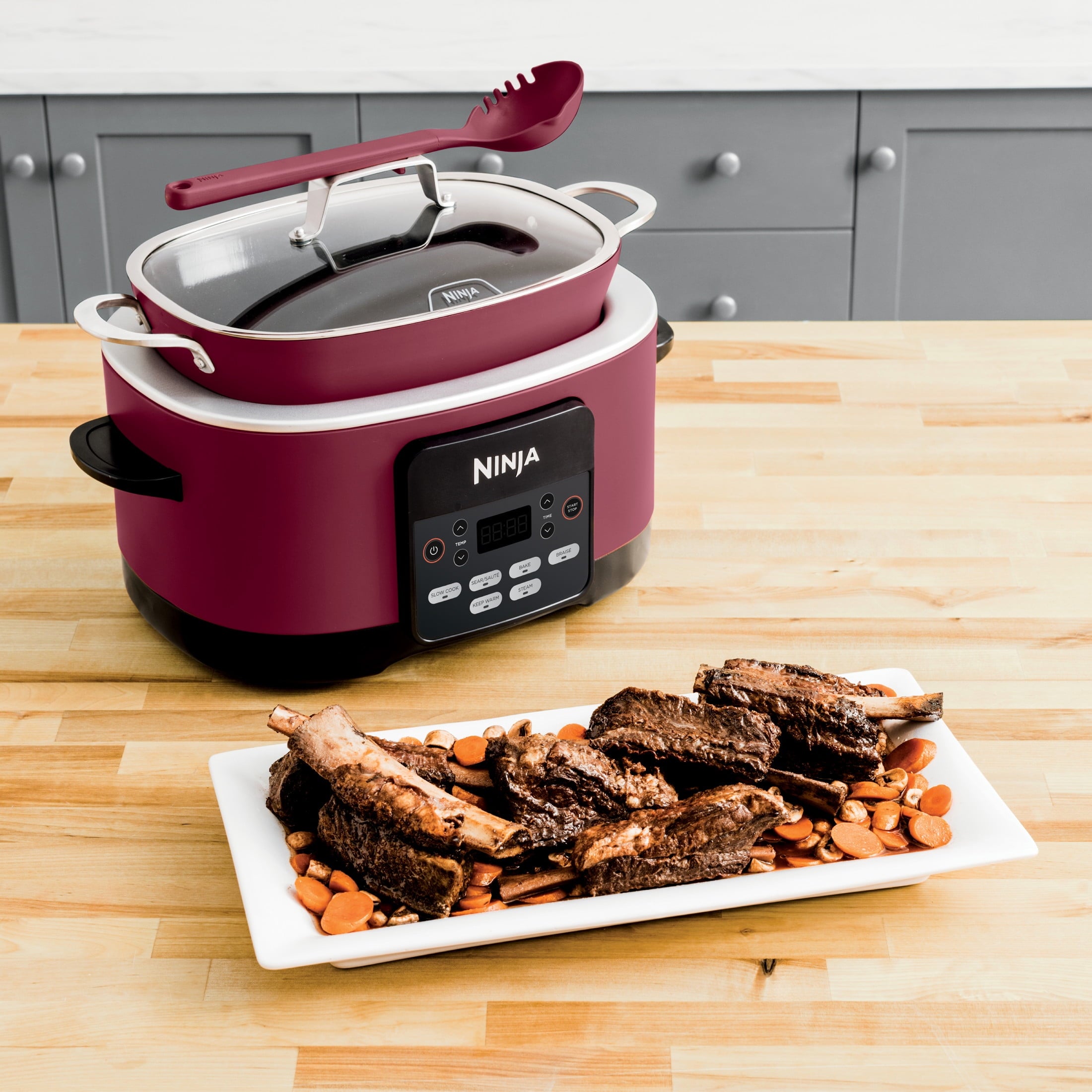 10-in-1 Possible 8.5 Qt Multi-Cooker, Slow Cook, Dutch Oven, Steamer, Triple Heat Fusion, Glass Lid & Integrated Spoo... - Image 4