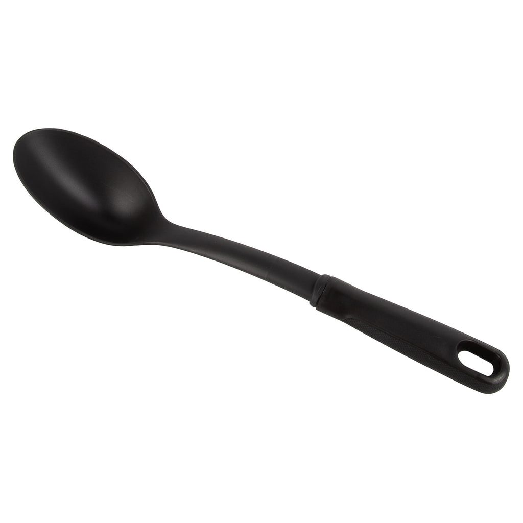 (6 pack) Nylon Solid Basting Spoon, Soft-Touch Handle, Black, Dishwasher Safe - Image 4