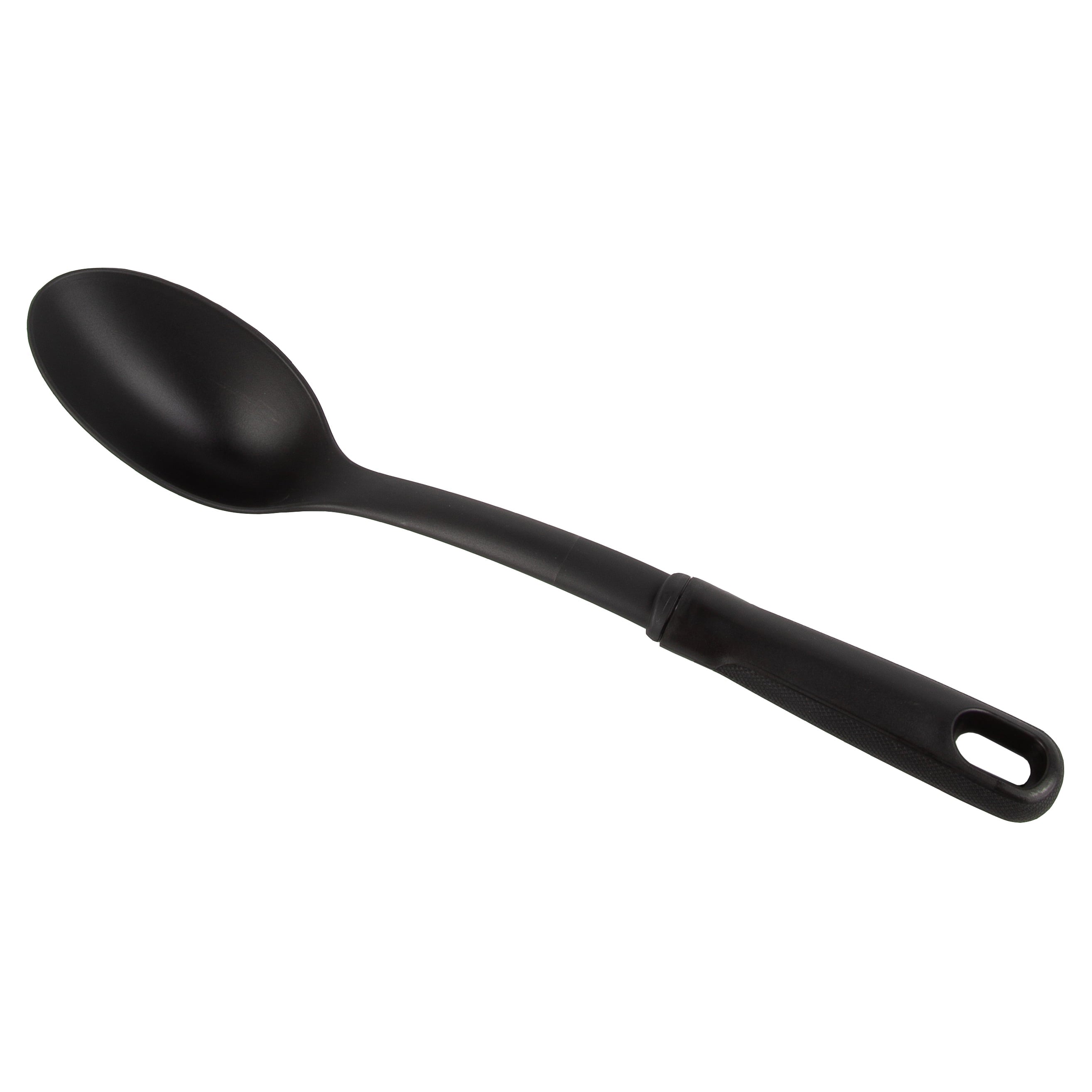 (6 pack) Nylon Solid Basting Spoon, Soft-Touch Handle, Black, Dishwasher Safe - Image 4