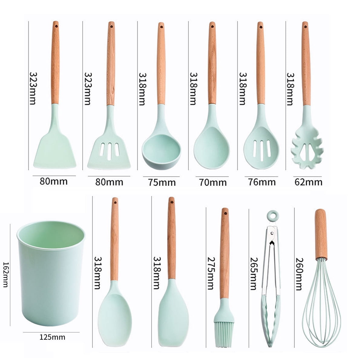 Silicone Kitchen Utensils Set ,Non-stick Kitchenware Cooking Tools Spoon Spatula Ladle Egg Beaters Tool Gadget Access... - Image 4