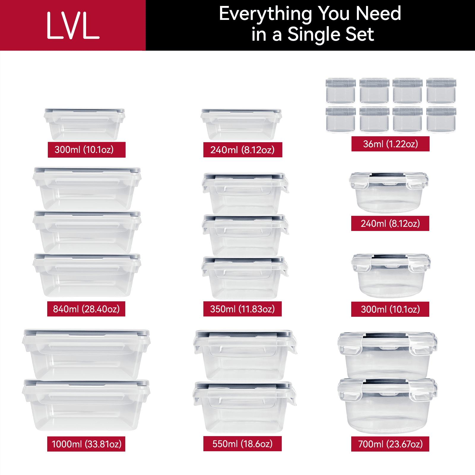 50 Pcs Food Storage Containers with Lids Airtight, Plastic Meal Prep Container for Pantry & Kitchen Organization & bento box & snack contain - Image 4