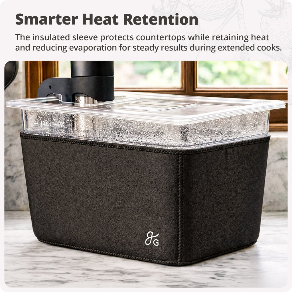 Greater Goods 12 Quart Sous Vide Container with Lid and Rack, Insulating Sleeve, Compatible with Anova, Breville Joule, Inkbird - Onyx Black - Image 4