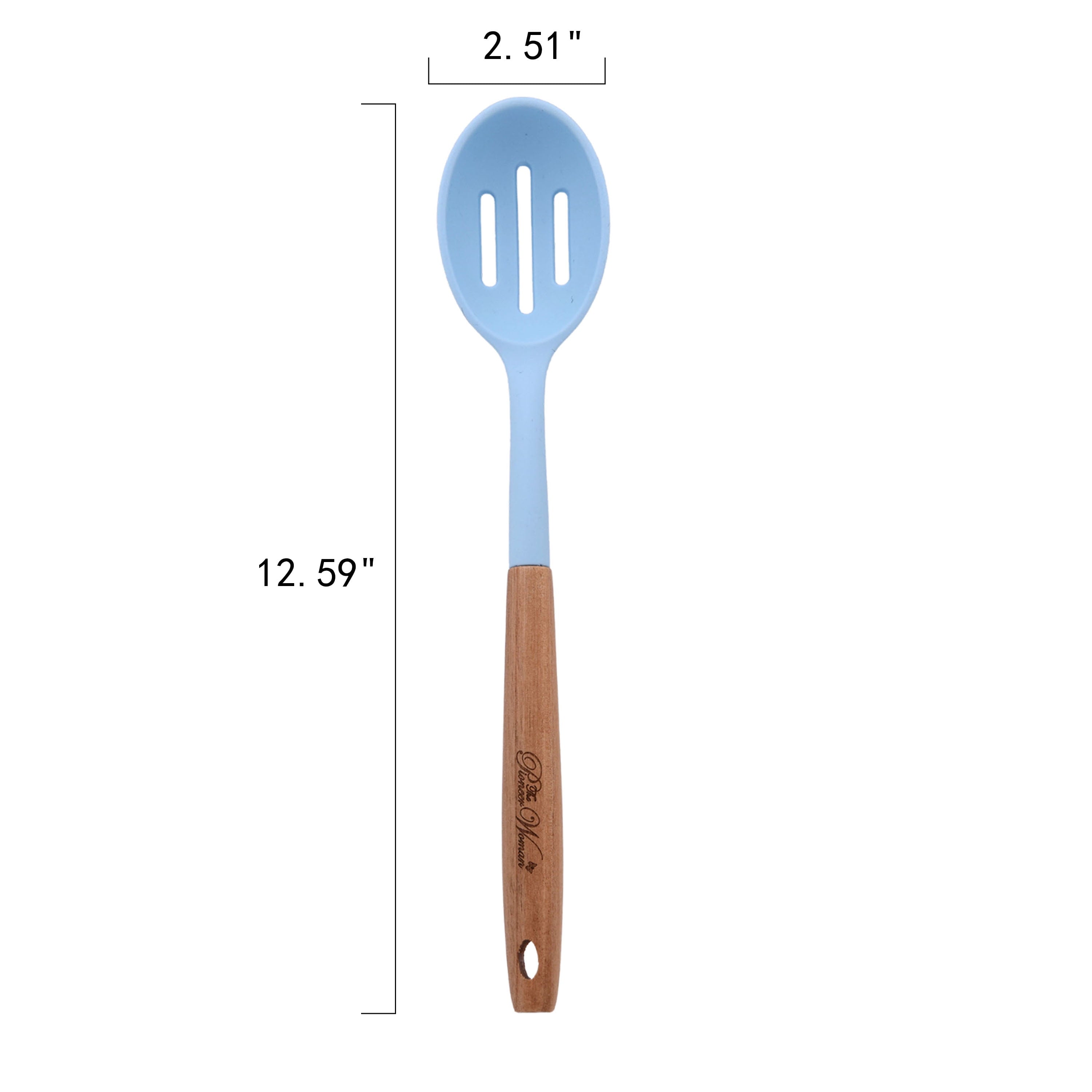 The Pioneer Woman 10-Piece Silicone and Acacia Wood Handle Cooking Utensils Set, Blue - Image 5