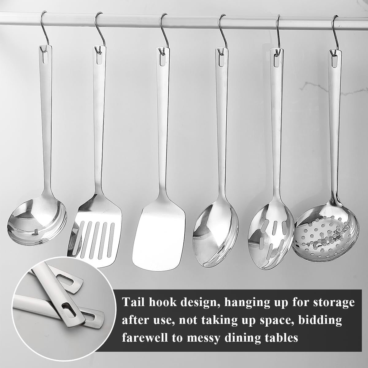 ReaNea Kitchen Utensils Set 6pcs, Stainless Steel Cooking Utensils Set, Kitchen Tools Spatulas Set, Home Essentials Kitchen Gadgets Accessor - Image 3