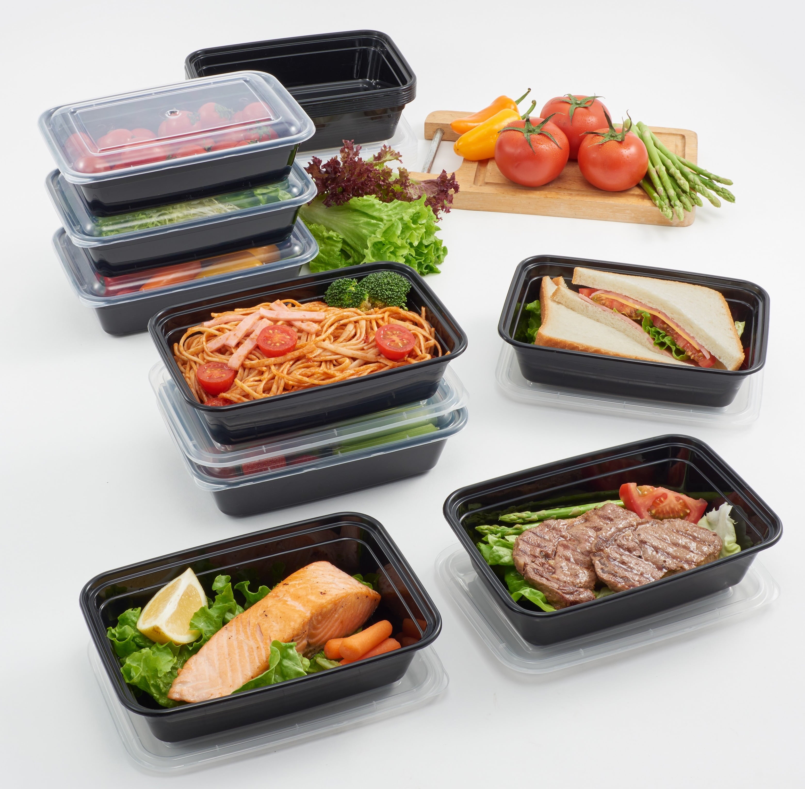 Mainstays 15-Pack Meal Prep Containers with Lids, BPA-Free, Leak-Resistant, Microwave and Dishwasher Safe, Stackable, Reusable Food Storage - Image 4