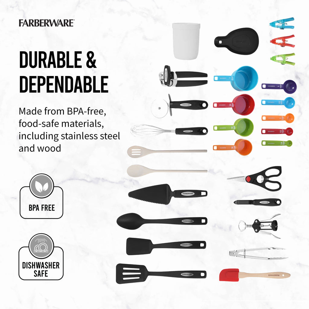 Farberware 28-Piece Kitchen Utensil & Gadget Set, Multicolor - Image 4