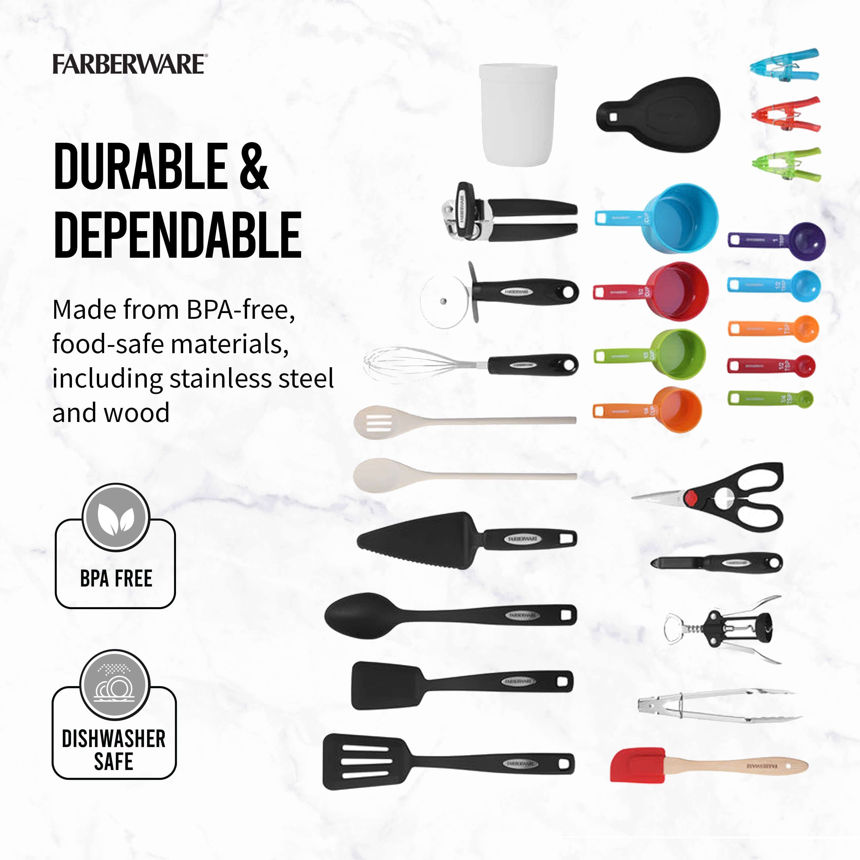 Farberware 28-Piece Kitchen Utensil & Gadget Set, Multicolor - Image 4
