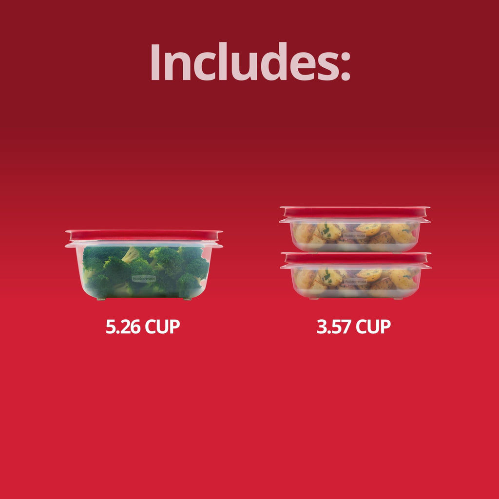 3.57-Cup (2) and 5.26-Cup EasyStore Rectangle Containers, 3 Pack, Food Storage Containers, Food Storage Containers wi... - Image 6