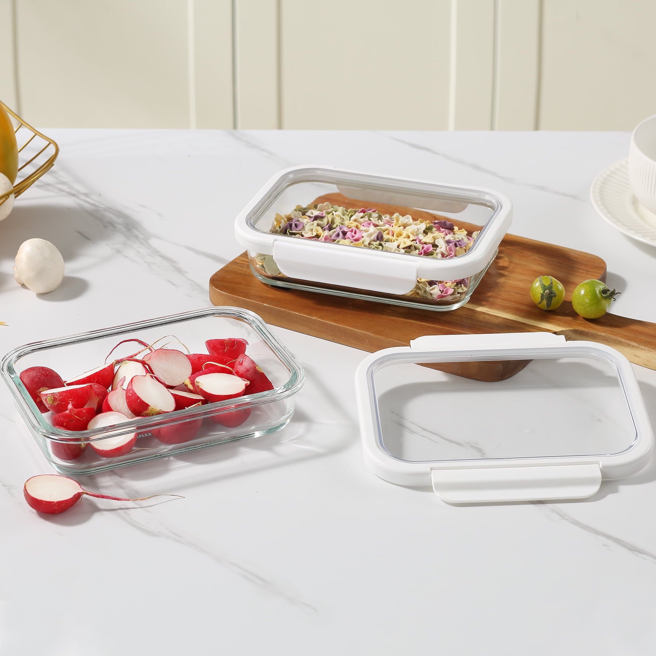 Better Homes & Gardens 2.3Cup Rectangle Glass Food Storage Container with Tritan Lid. Set of 2, 4 Pieces, Best Used for Leftover Storage and - Image 4