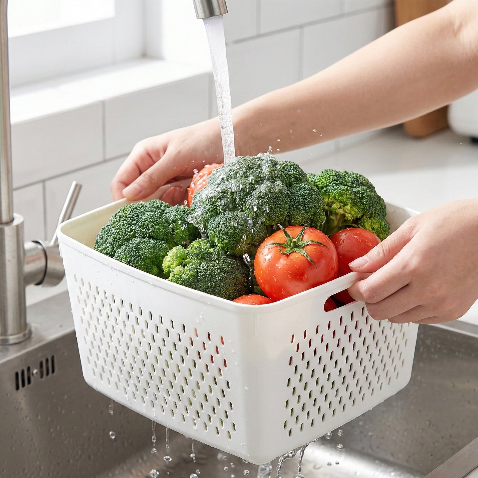 5 Pack Fruit Storage Containers for Fridge with Lid and Removable ColanderPlastic Fresh Produce Saver Vegetable ContainerRefrigerator Organi - Image 2