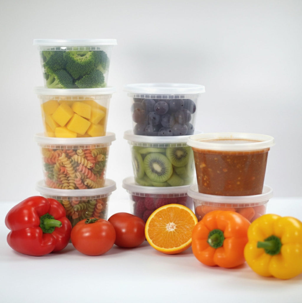 16 oz Deli Food Storage Containers, White Polypropylene, Airtight, Vegetables, 40 Count - Image 6