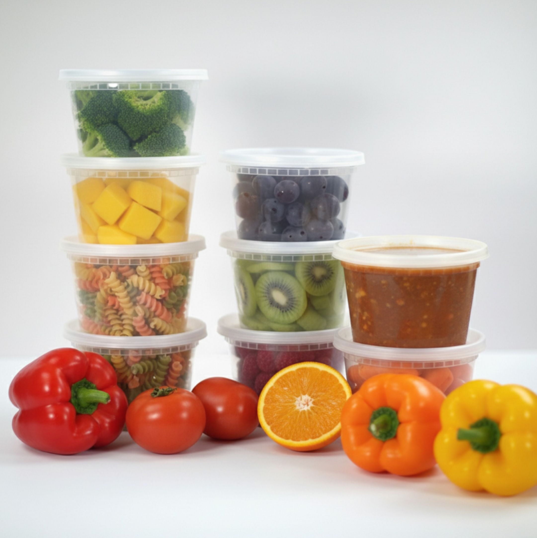 16 oz Deli Food Storage Containers, White Polypropylene, Airtight, Vegetables, 40 Count - Image 6