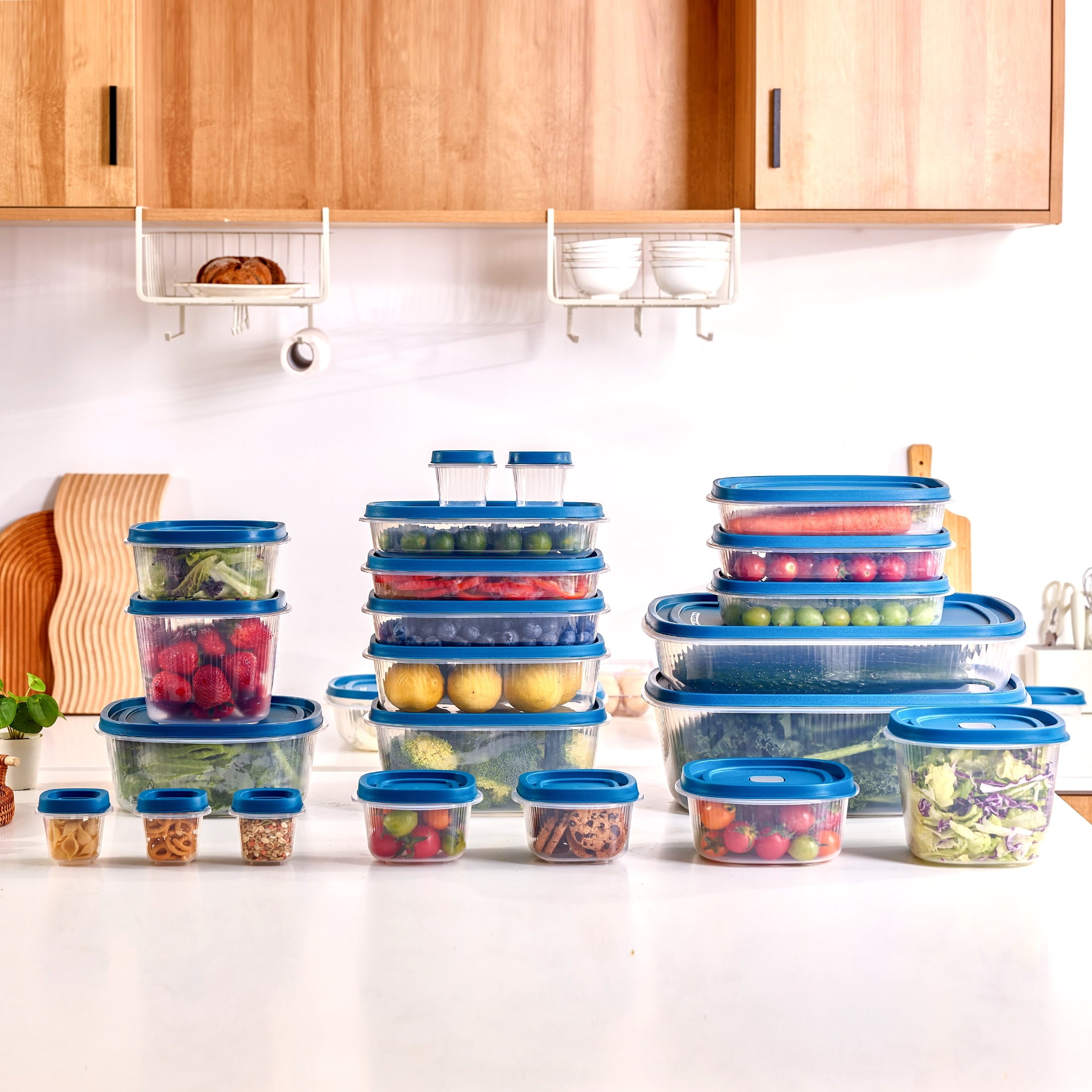 Reusable Food Storage Containers Set, Multi-Size, Plastic, 34 Pieces, 17 Containers and 17 Lids, Ideal for Snacks & M... - Image 5