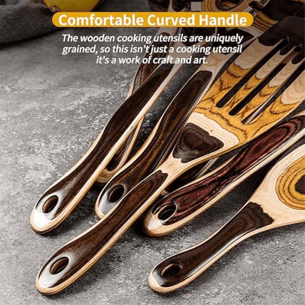 7Pcs Set, Eco-Friendly, Wooden Spoon for Cooking, Wooden Utensil for Cooking - Image 5