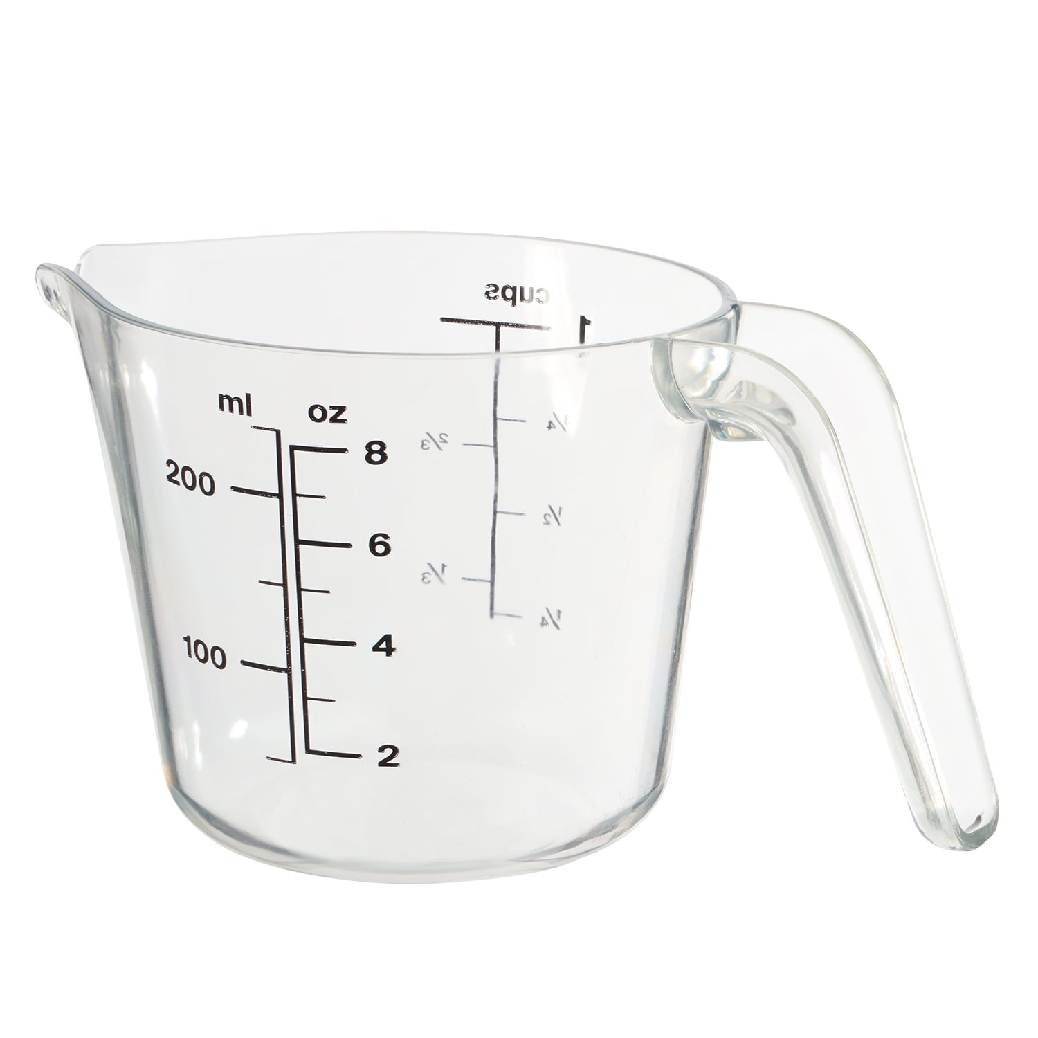 1 Cup Large Spout Plastic Measuring Cup, Clear - Image 3