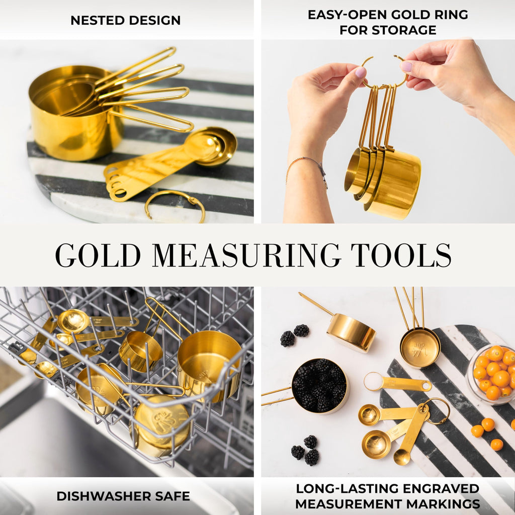 White and Gold Cooking Utensils Set with Holder - 15 PC Set Includes Gold and White Silicone Cooking Utensils Set, Go... - Image 4