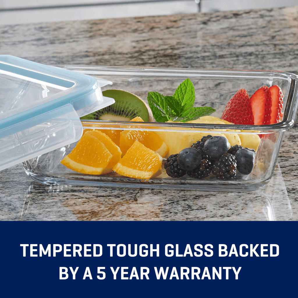Locking Lid Glass Food Storage Containers, 3.75 Cup Rectangular - Image 3