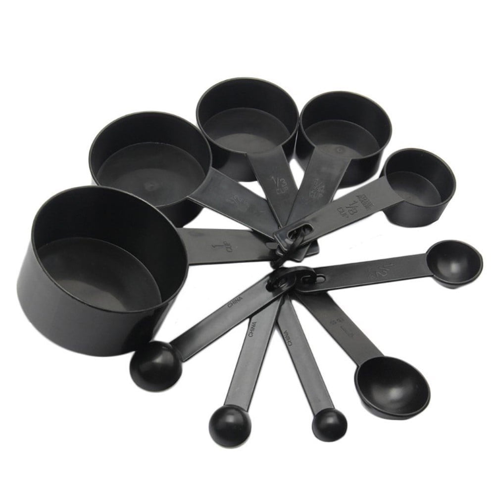 10-Piece Plastic Measuring Cups and Spoons Set - Baking & Cooking Tools with Exact Measurements (1/8 Cup to 1 Cup, 1/4 tsp to 1 tbsp) for Ki - Image 5