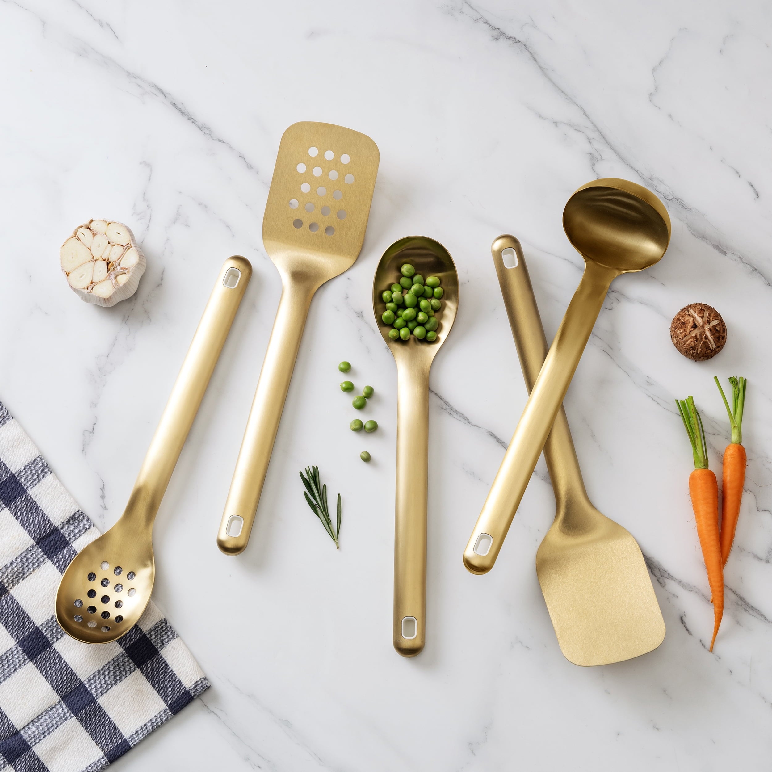 Cook with Color 5-Piece Stainless Steel Utensil Set  Gold, Durable & Stylish Kitchen Tools - Image 4