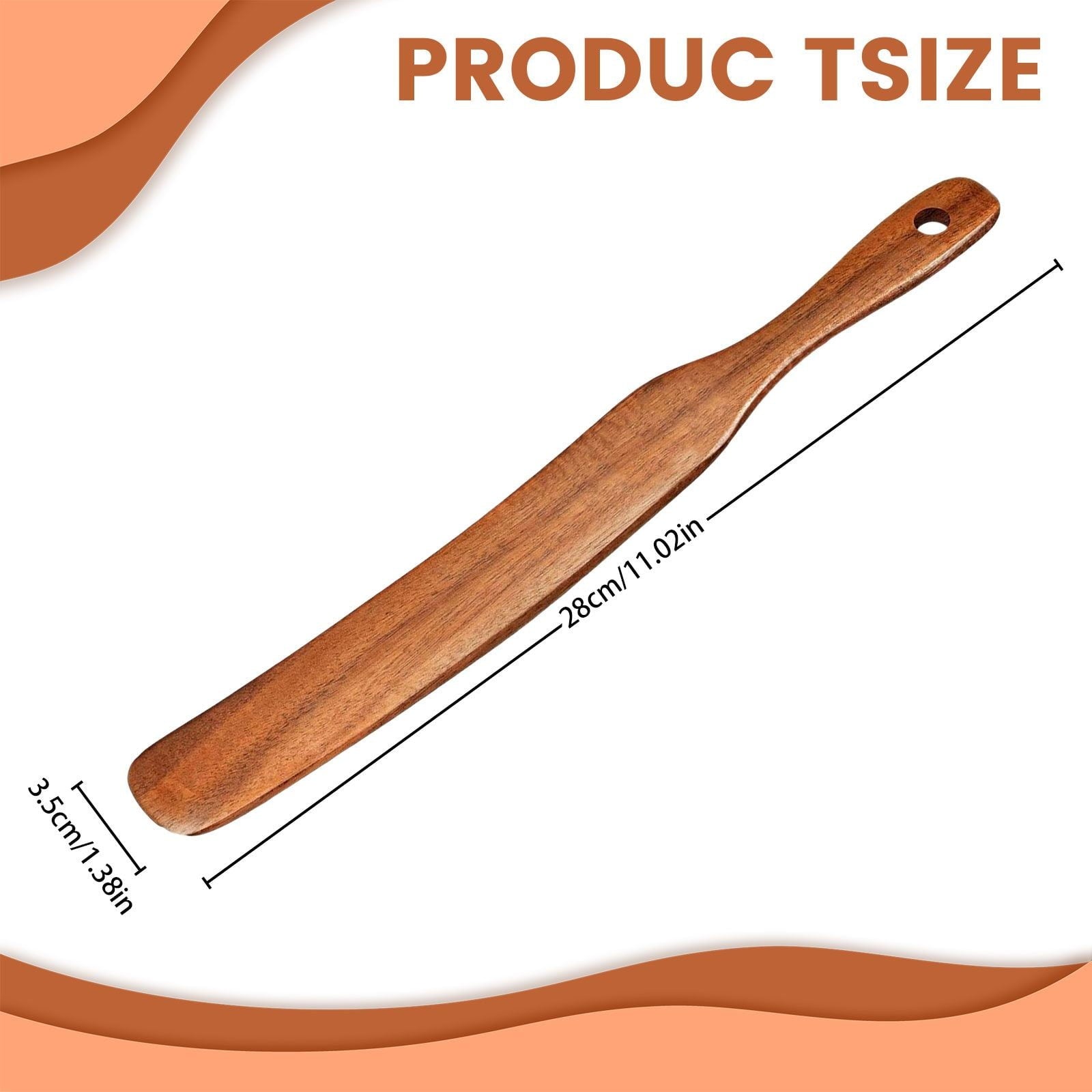 1 11.02" Spurtle for Sourdough Starter, Spreading, Cooking, Mixing, Reaching Bottom of Jar, Kitchen Utensils, Kitchen... - Image 3