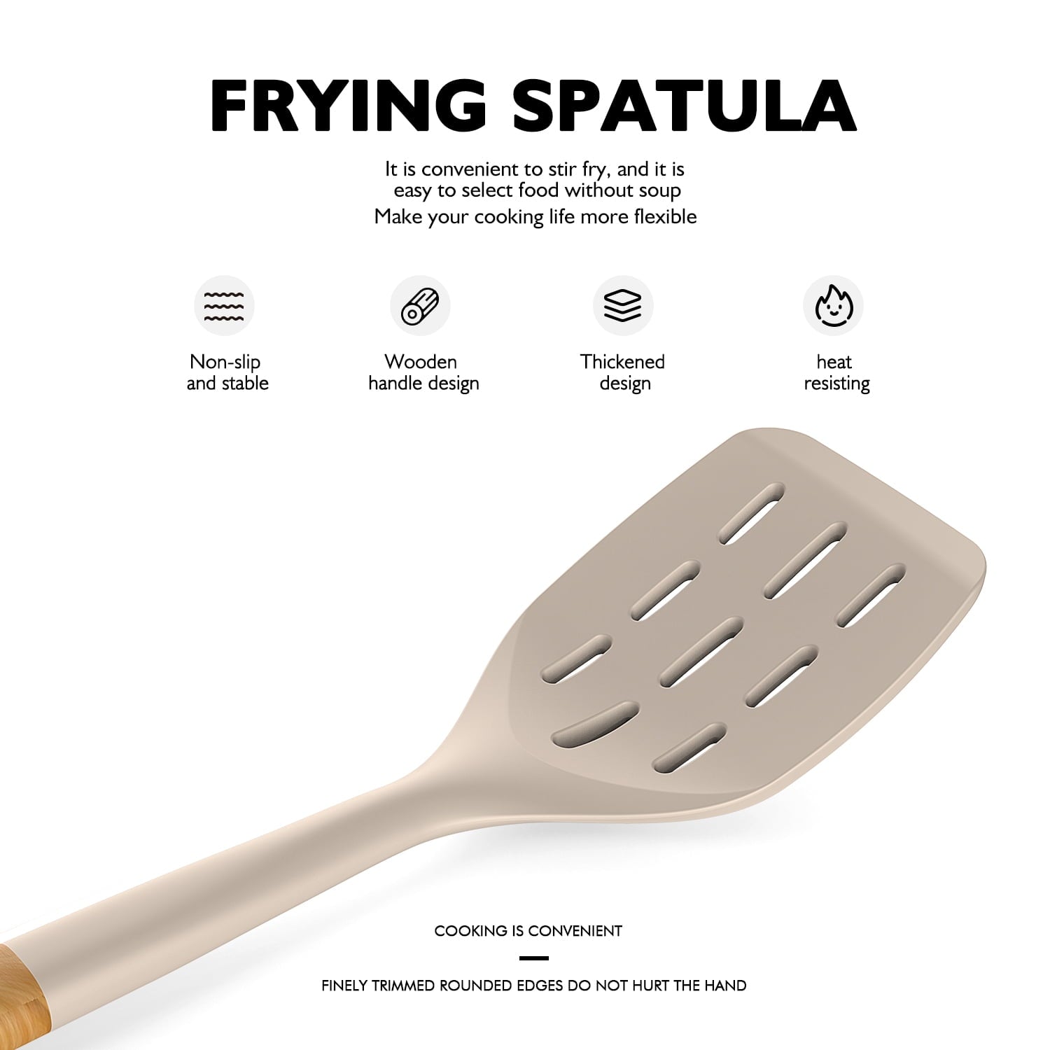 Large Silicone Cooking Utensils - Heat Resistant Kitchen Utensil Set with Wooden Handles, Spatula,Turner, Slotted Spo... - Image 2