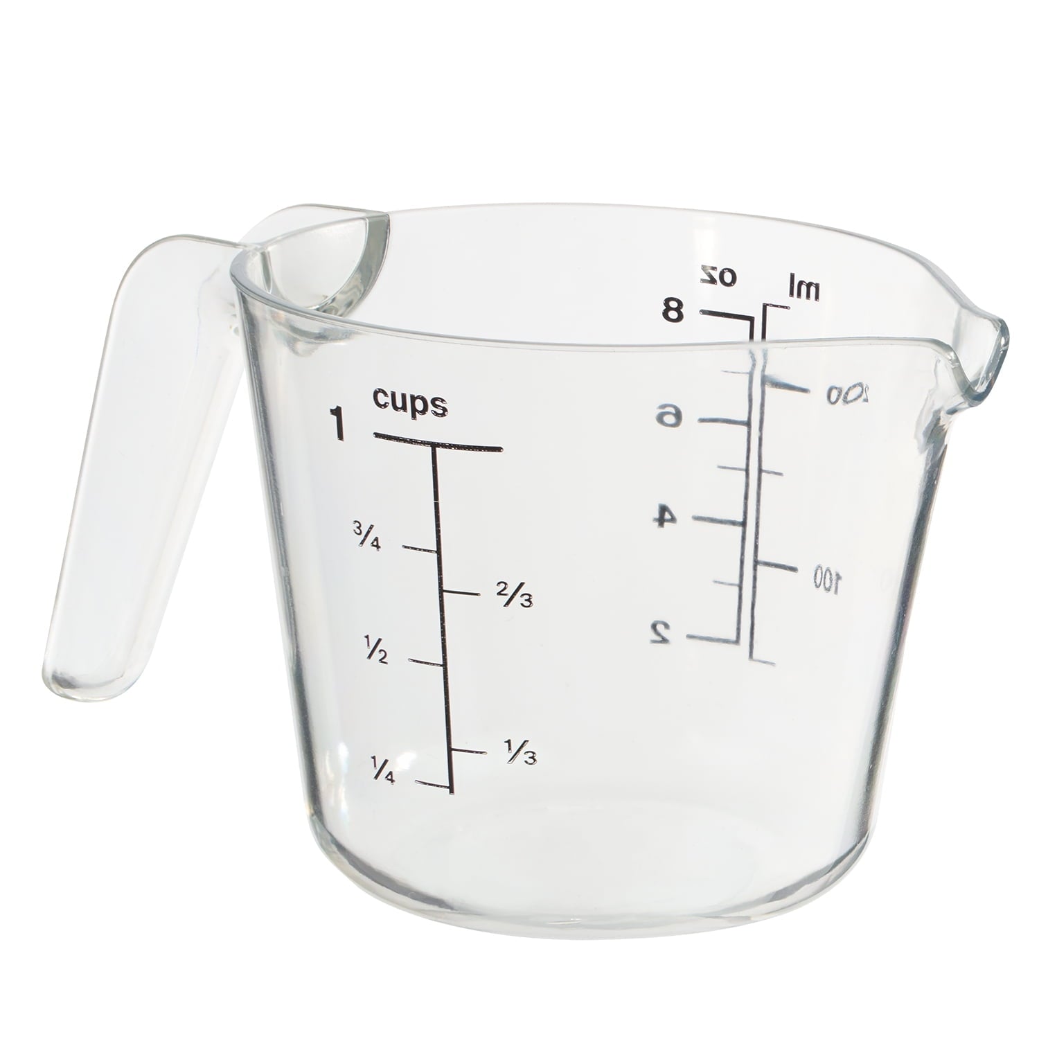 1 Cup Large Spout Plastic Measuring Cup, Clear - Image 2