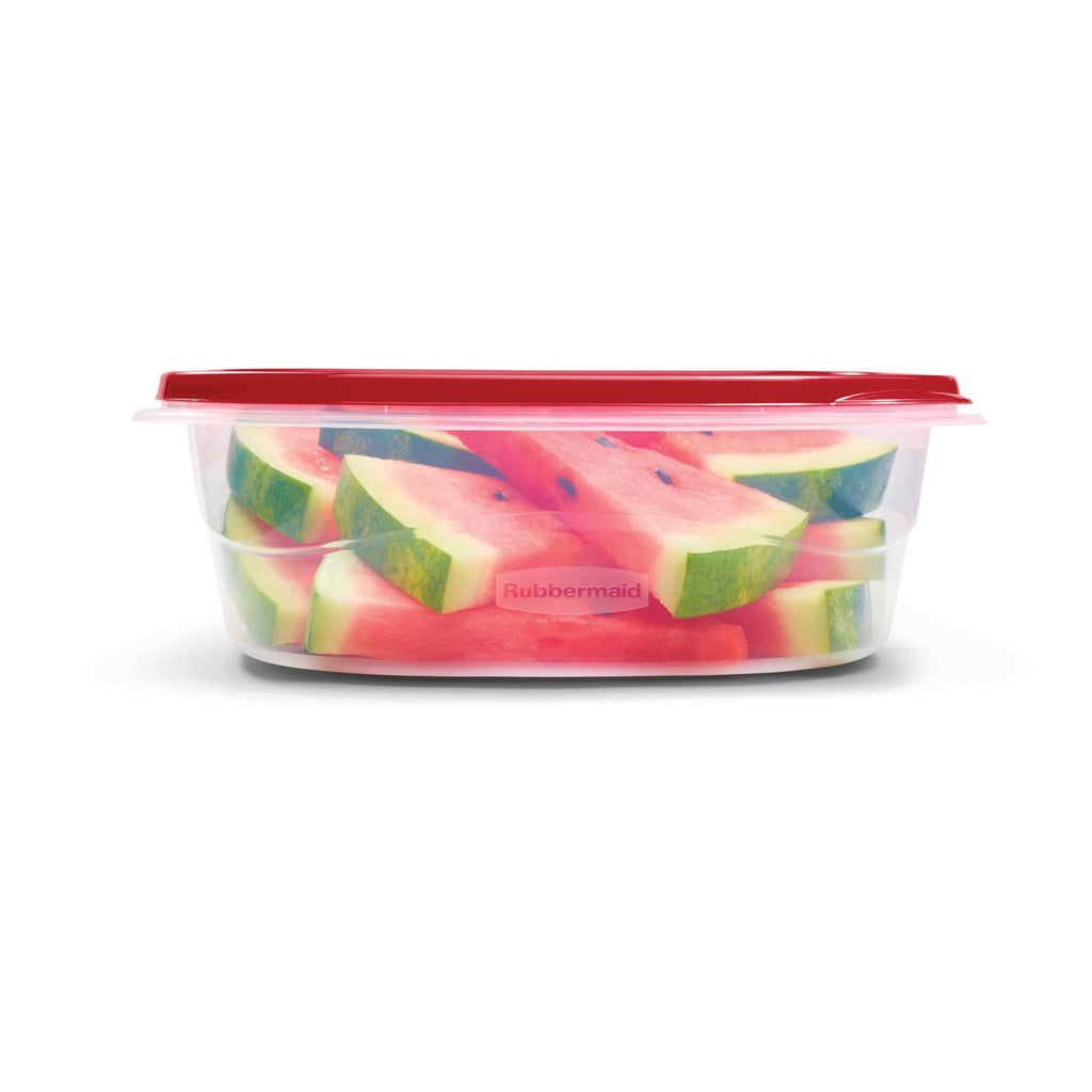 1.26-Cup Small Square Food Storage Containers, Ruby Red, 5 pack - Image 4