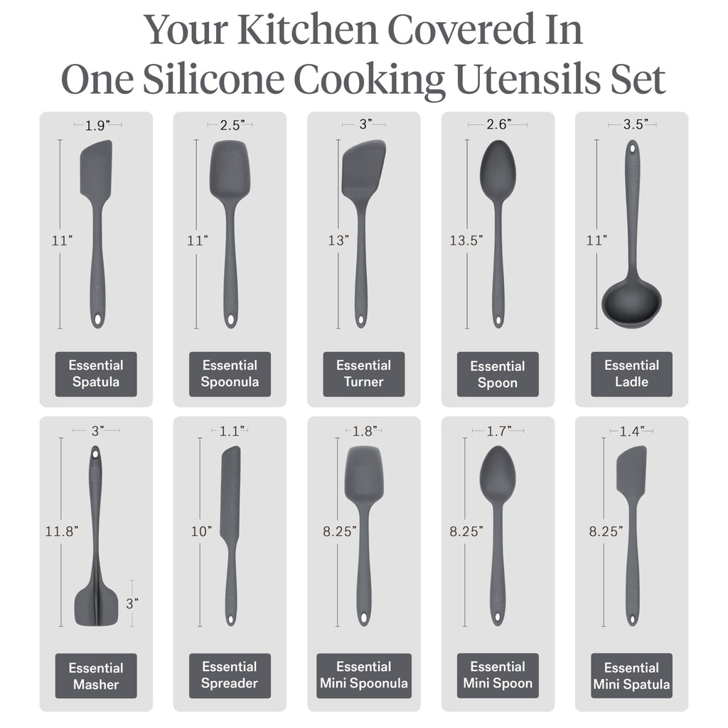 10 Piece Essentials Silicone Cooking Utensils Set Nonstick Heat Resistant Kchen Utensils Set for Cooking and Baking, ... - Image 4
