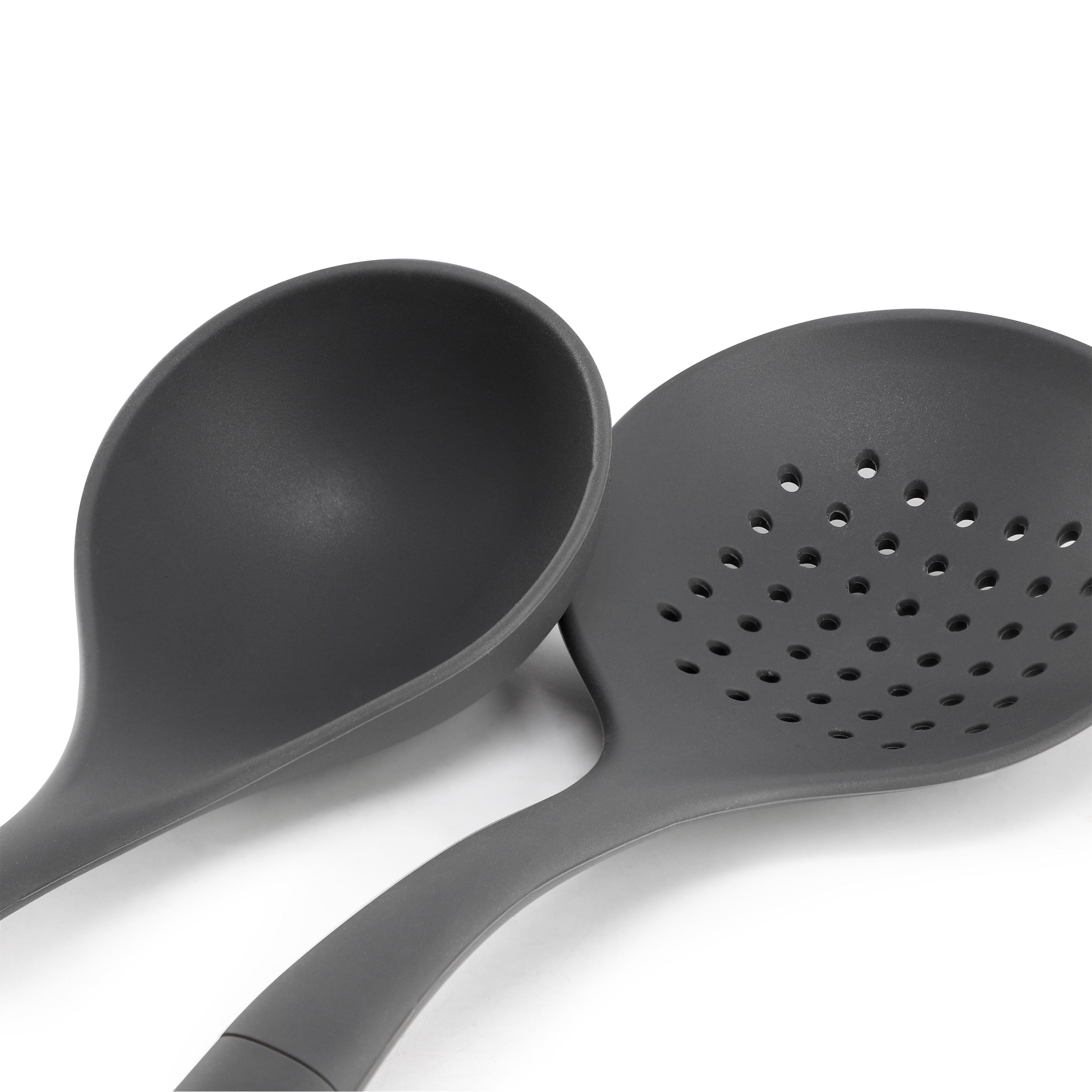 Oster Ridgecrest 2 Piece Silicone Kitchen Tool Skimmer and Ladle Set in Gray - Image 3