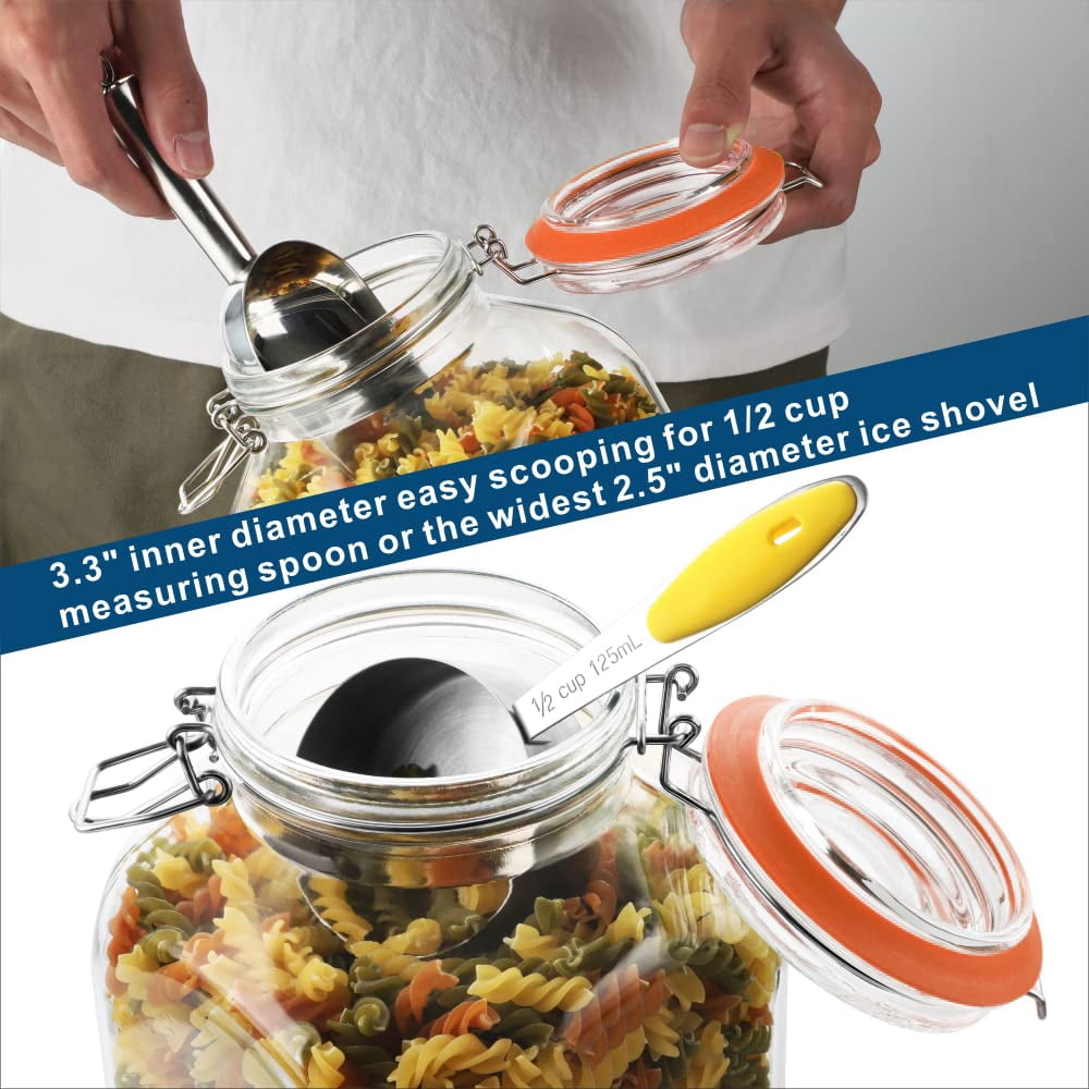2 Pack 1 Gallon Glass Storage Jars with Airtight Lids,Square Glass Storage Jars for Fermenting, Clear Glass Canister ... - Image 5