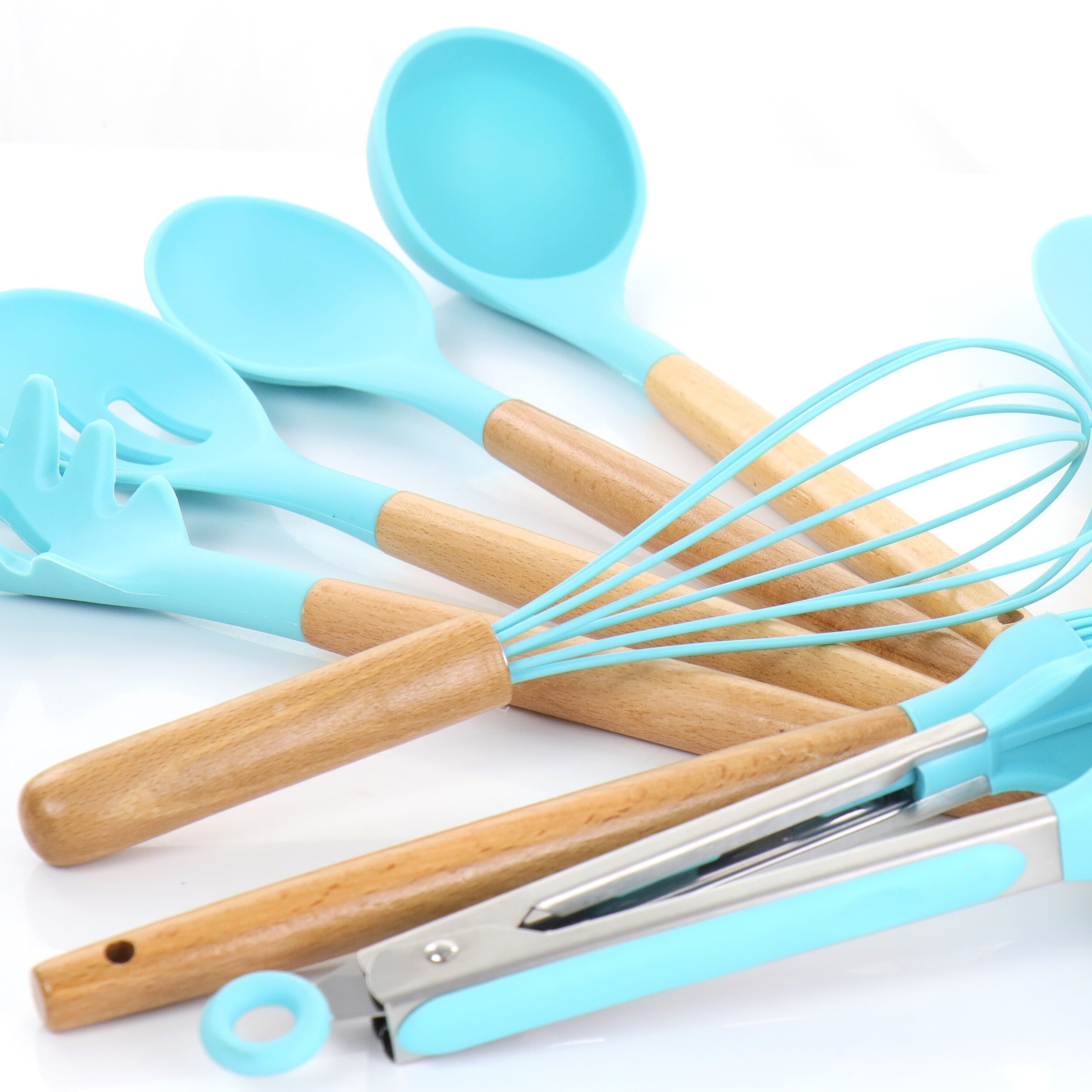 12 Piece Silicone and Wood Cooking Utensils - Image 3