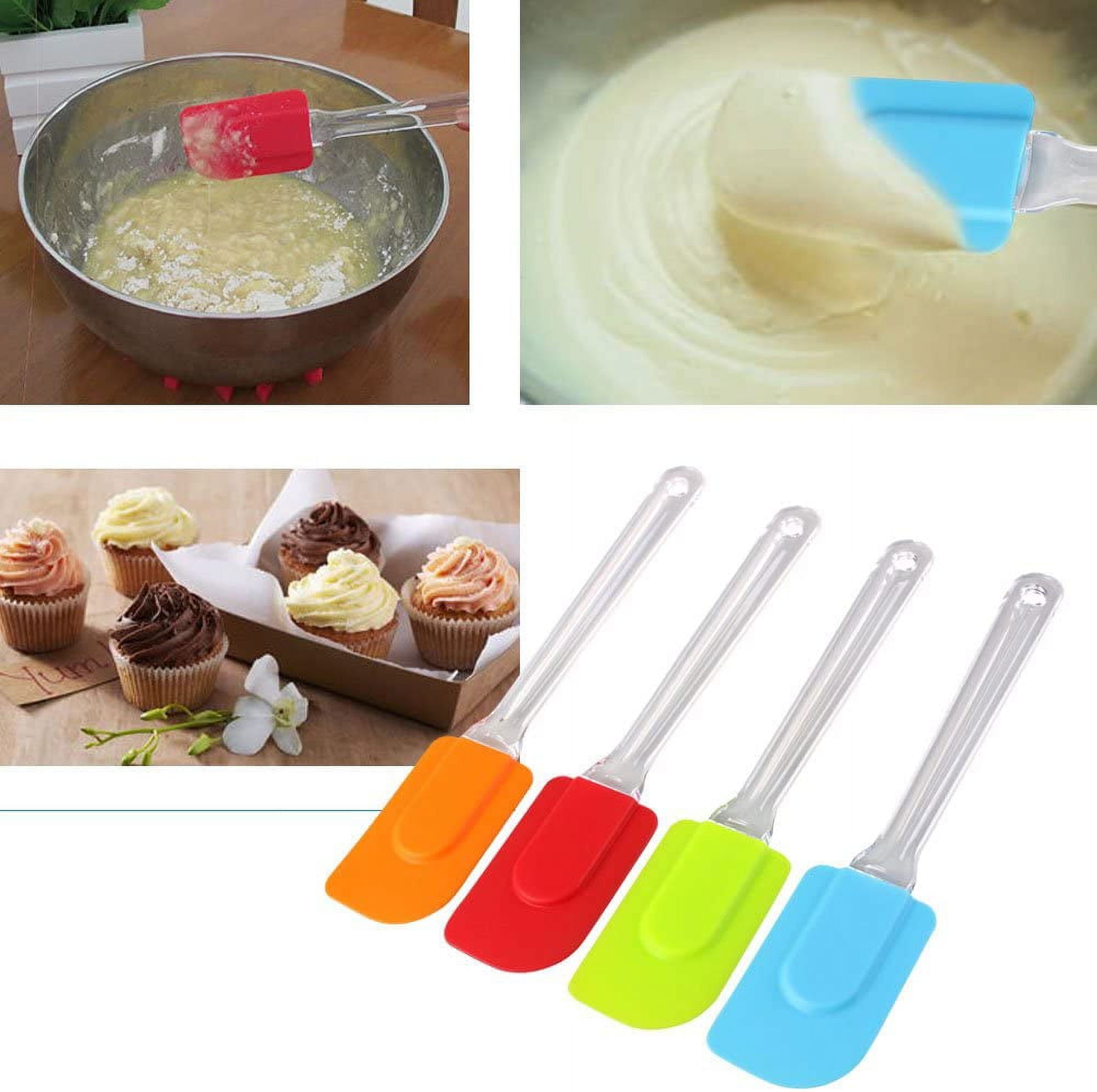 Set of 4 Silicone Spatulas Silicone Heat Resistant Rubber Spatula Set For Non Stick Cookware Cooking Baking Mixing Ki... - Image 4