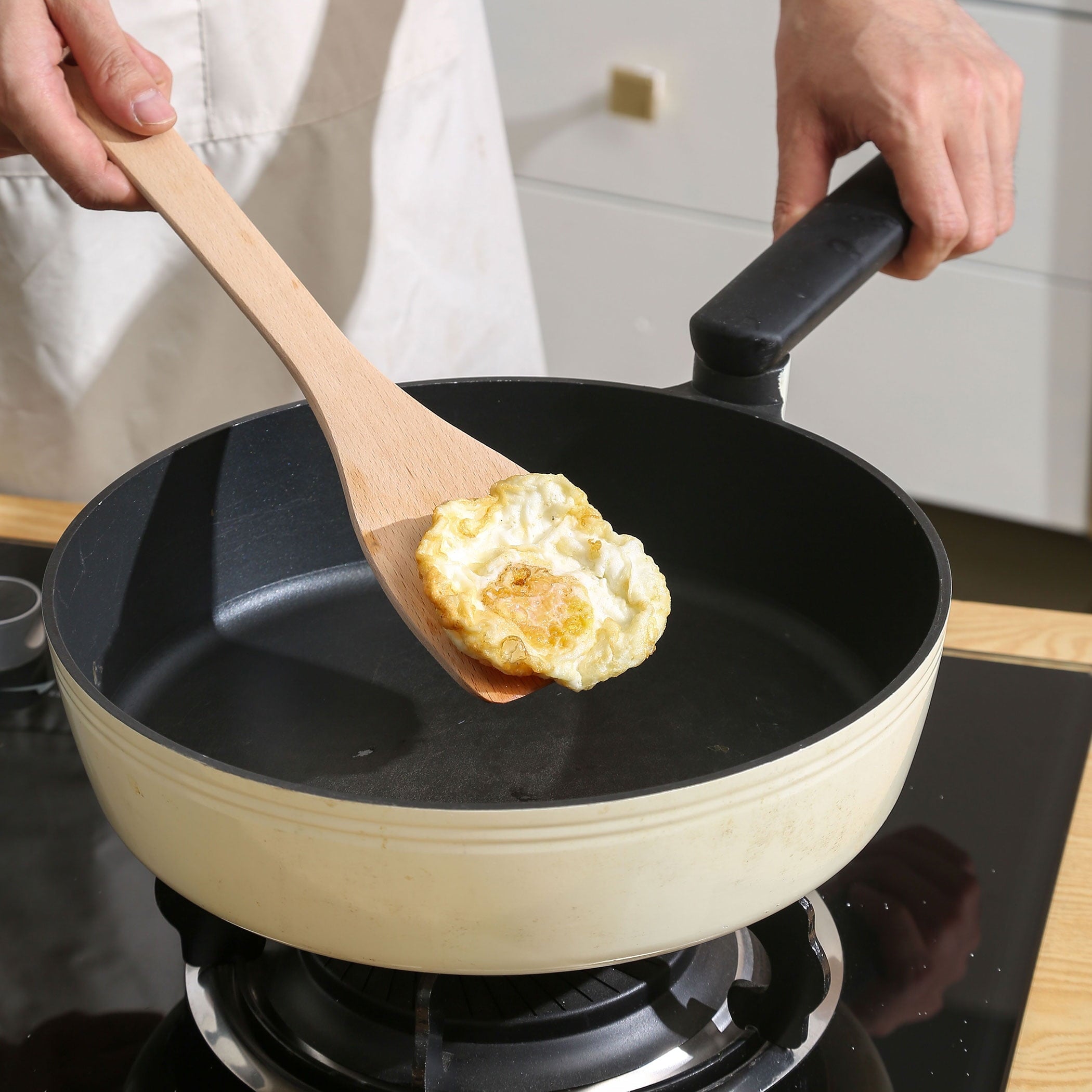 HEFILD Wooden Spatulas 2-Pack for Cooking, Nonstick, Long Handle Utensils - Image 5