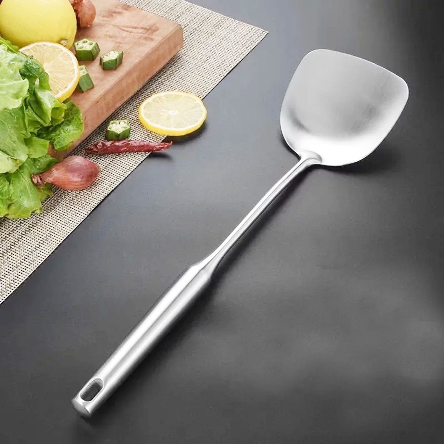 iPstyle Kitchen Cooking Utensil Set, Stainless Steel Metal Kitchen Gadgets Heat Resistant Non-Stick Kitchen Tools Dishwasher Safe - Image 2