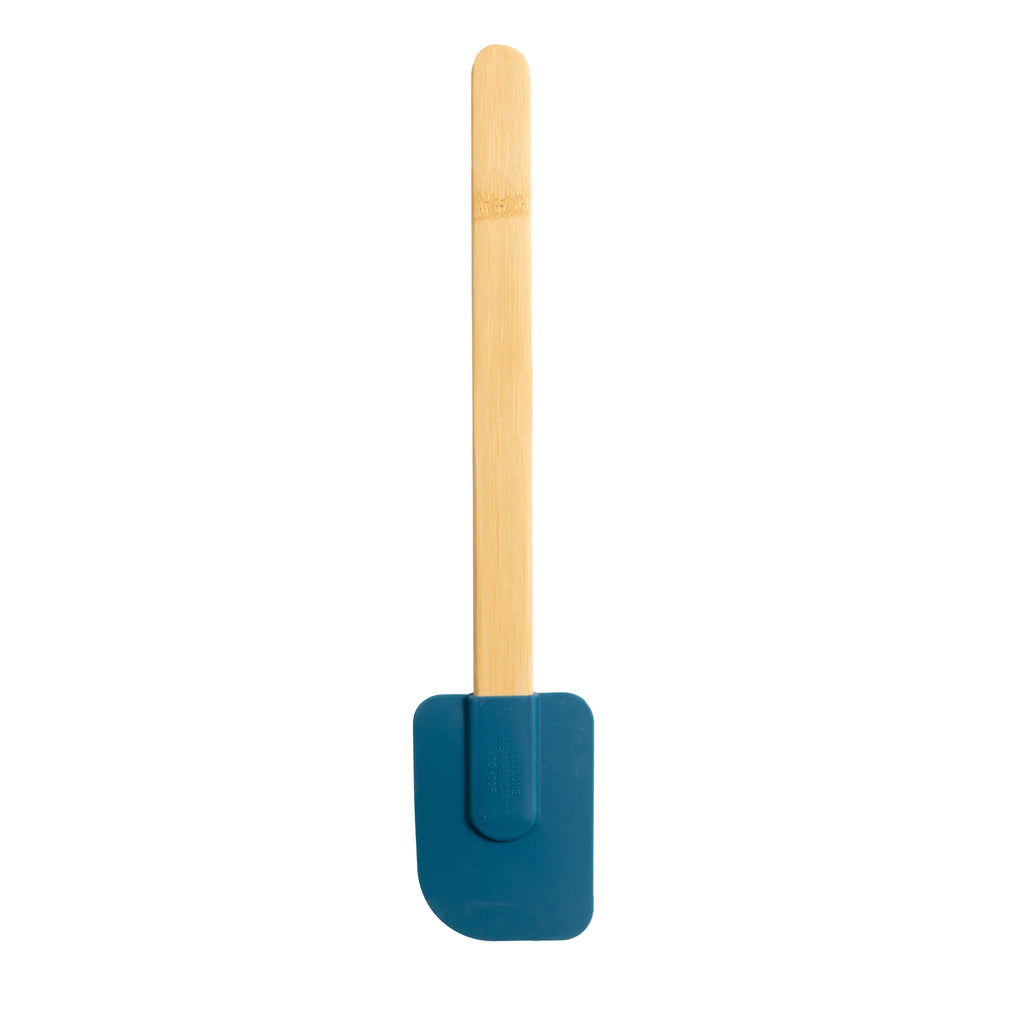Silicone Spatulas Set 4 with Bamboo Handles, Blue - Image 5