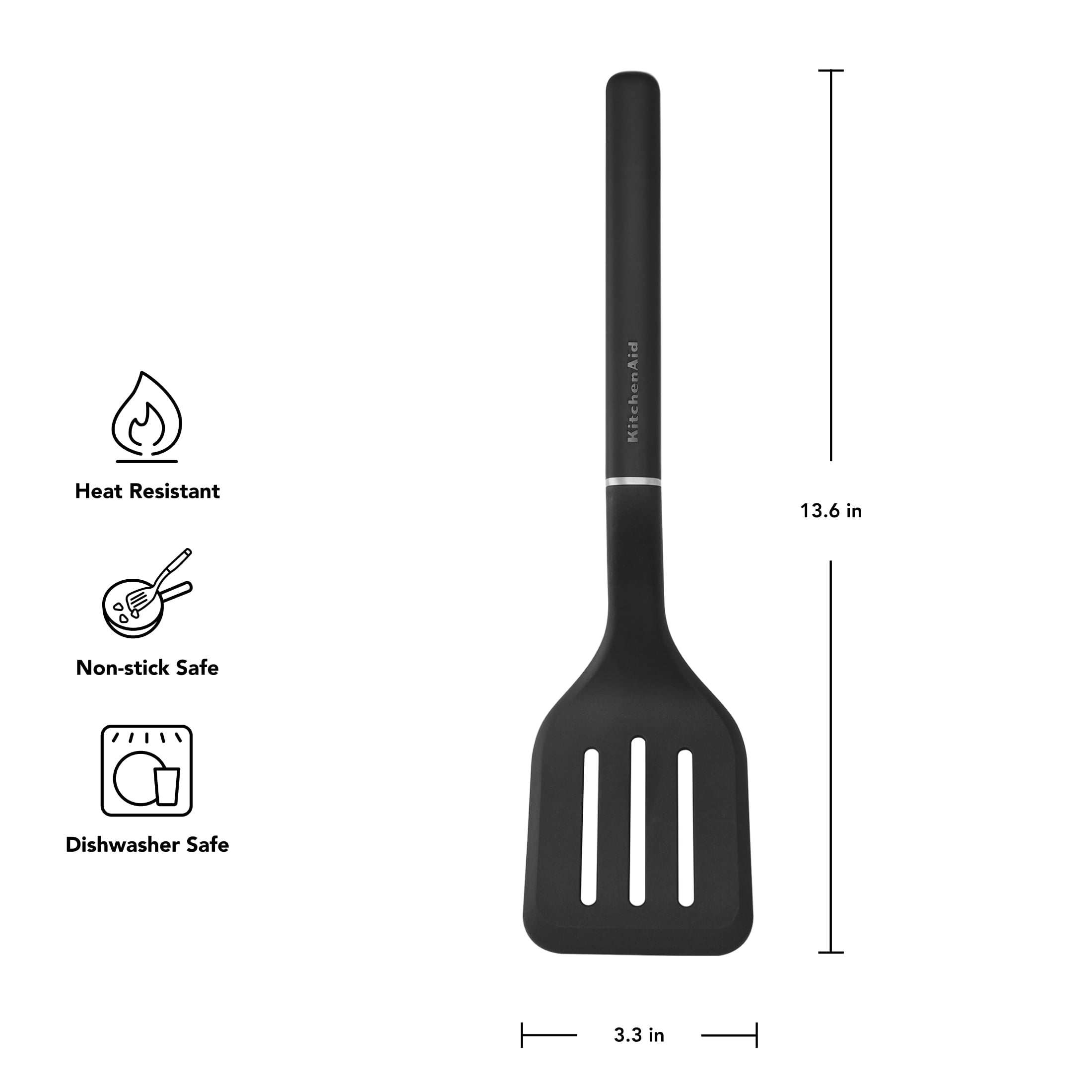 KitchenAid 3-Piece Cooking Utensils Set with Ergonomic Handles, Black - Image 5