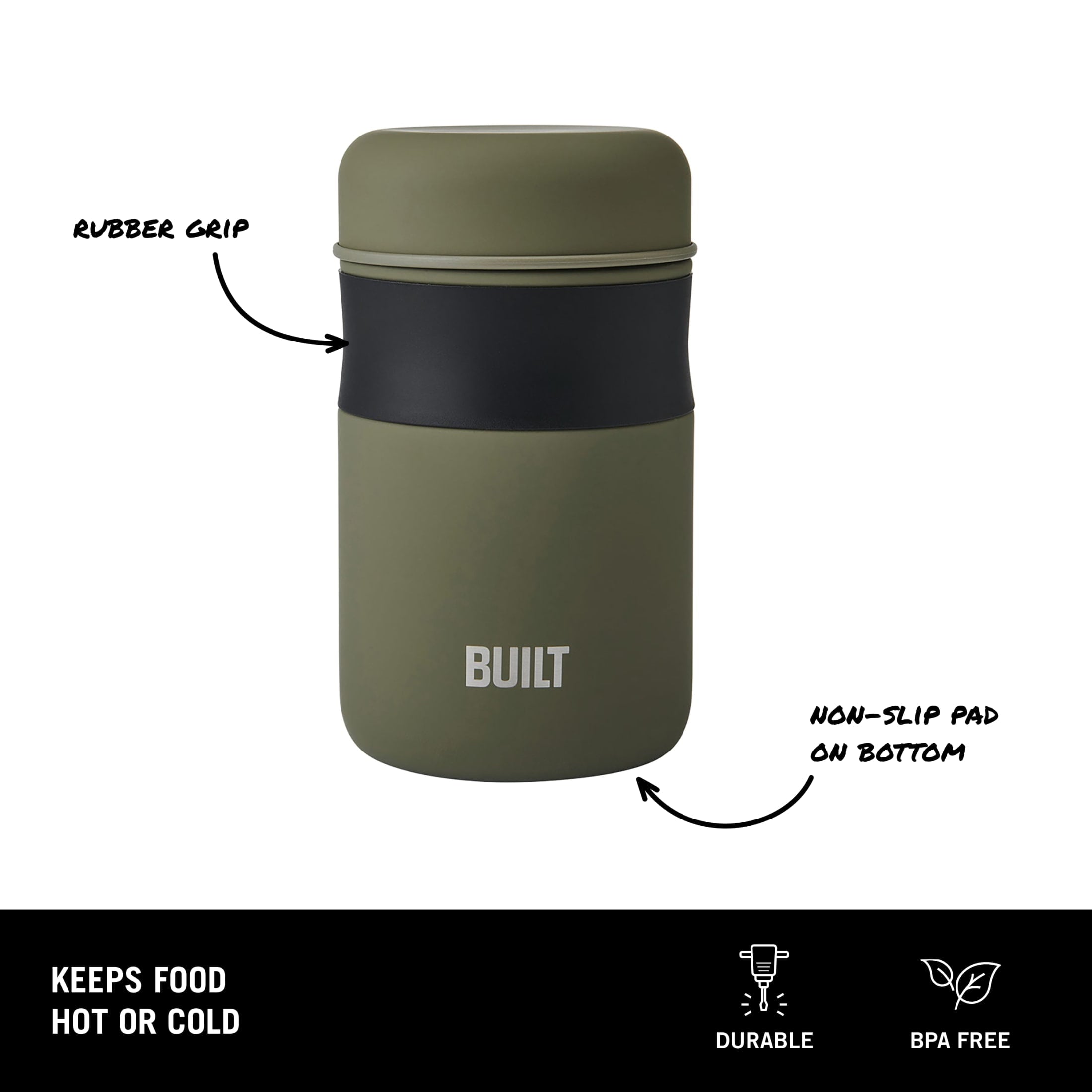 16 oz Double-Wall Vacuum Insulated Food Jar, Sage Green - Image 5